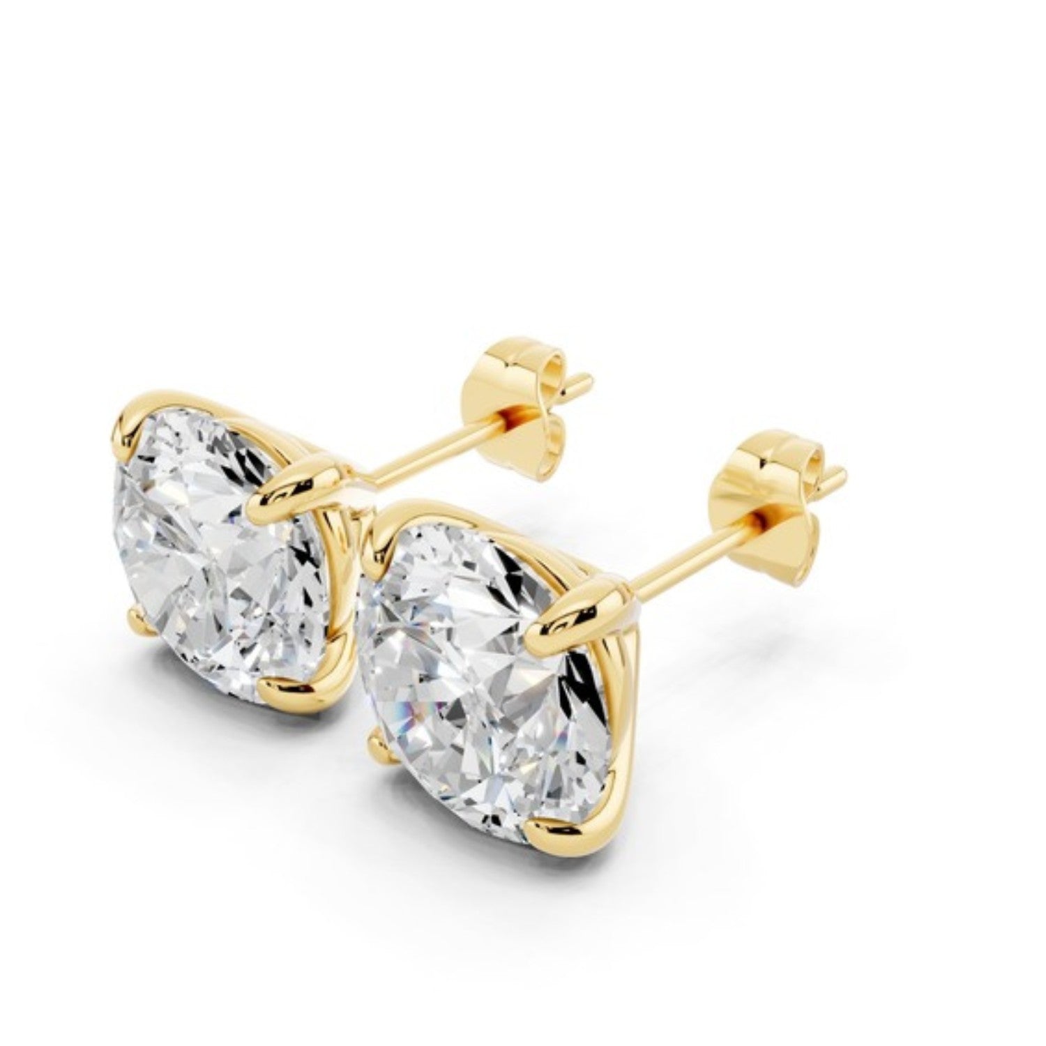 5 Carat Lab Grown Diamond Stud Earrings in 14K yellow gold by Seema Fine Jewelry