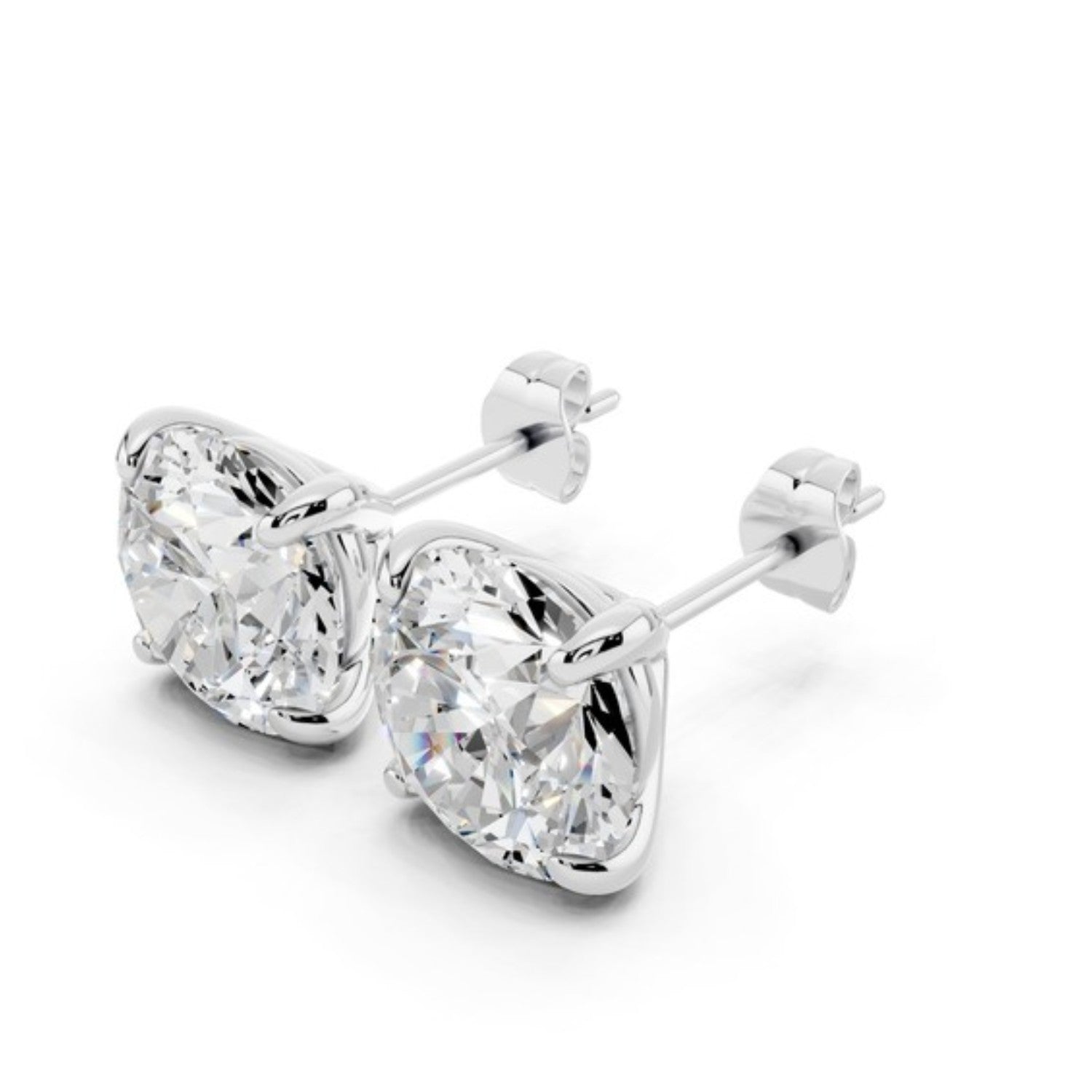 5 Carat Lab Grown Diamond Stud Earrings, detail view 2