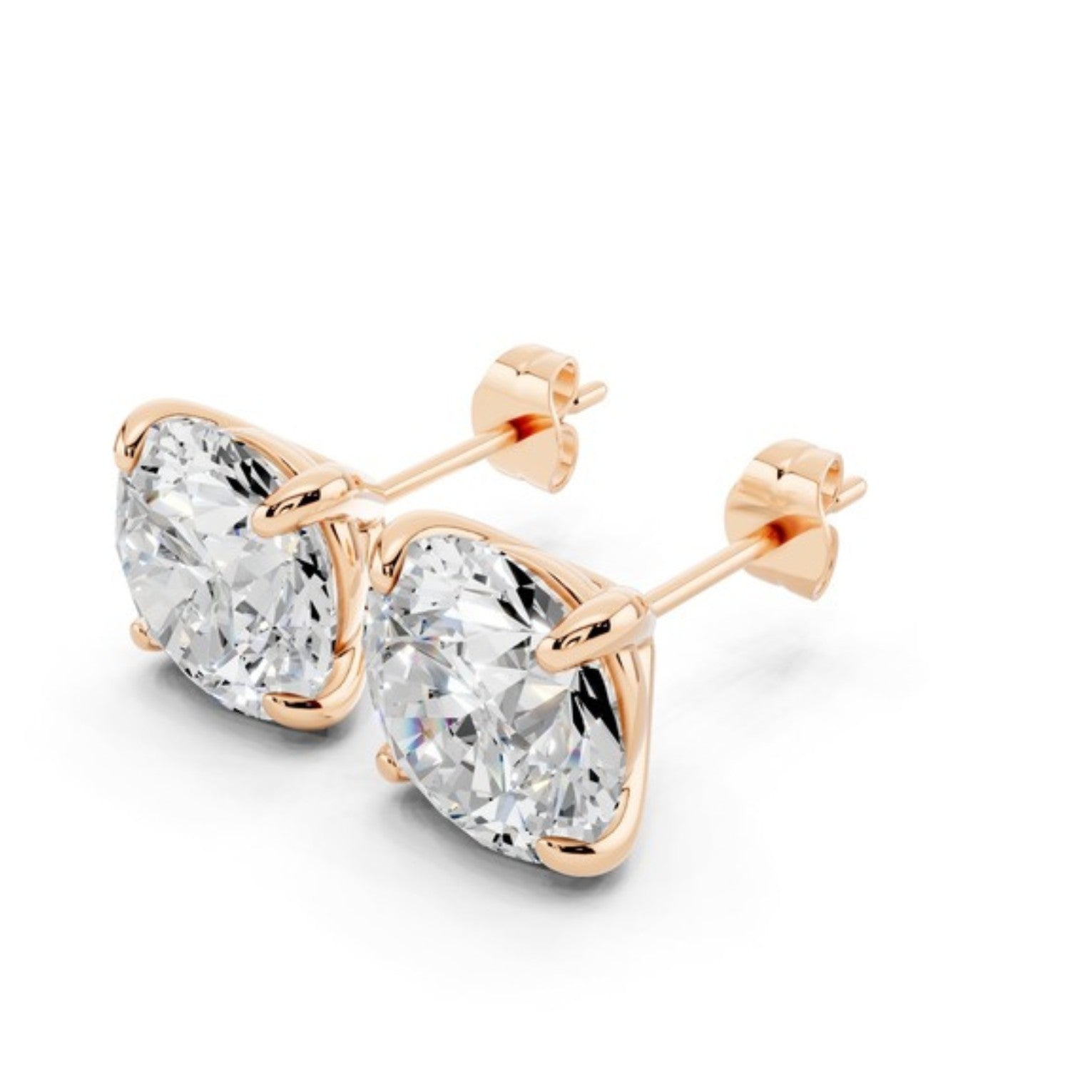5 Carat Lab Grown Diamond Stud Earrings, detail view 3