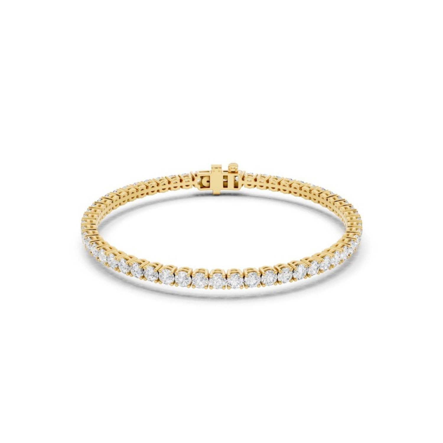 5 Carat Lab Grown Diamond Tennis Bracelet in 14K yellow gold by Seema Fine Jewelry