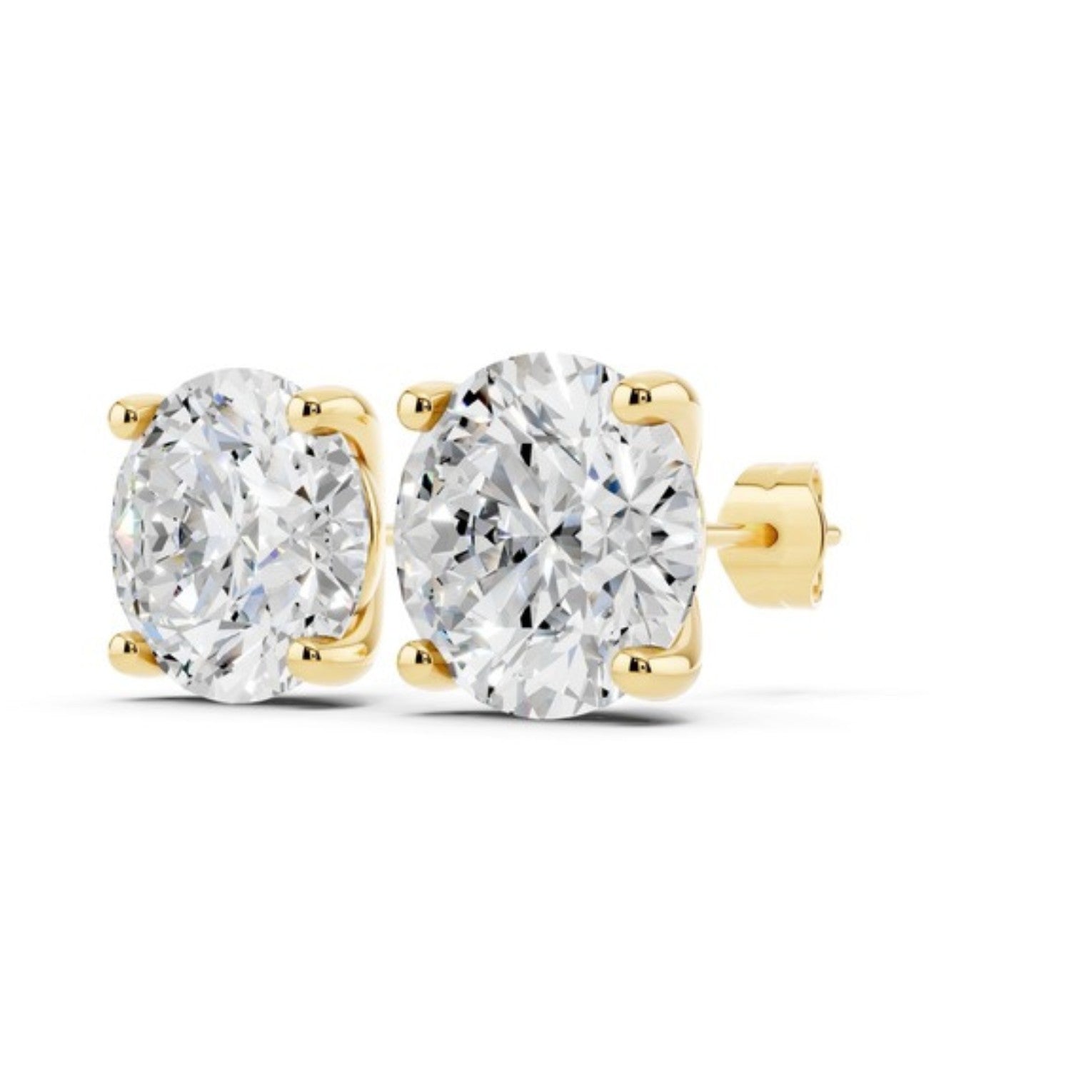 6 Carat Lab Grown Diamond Stud Earrings in 14K white gold