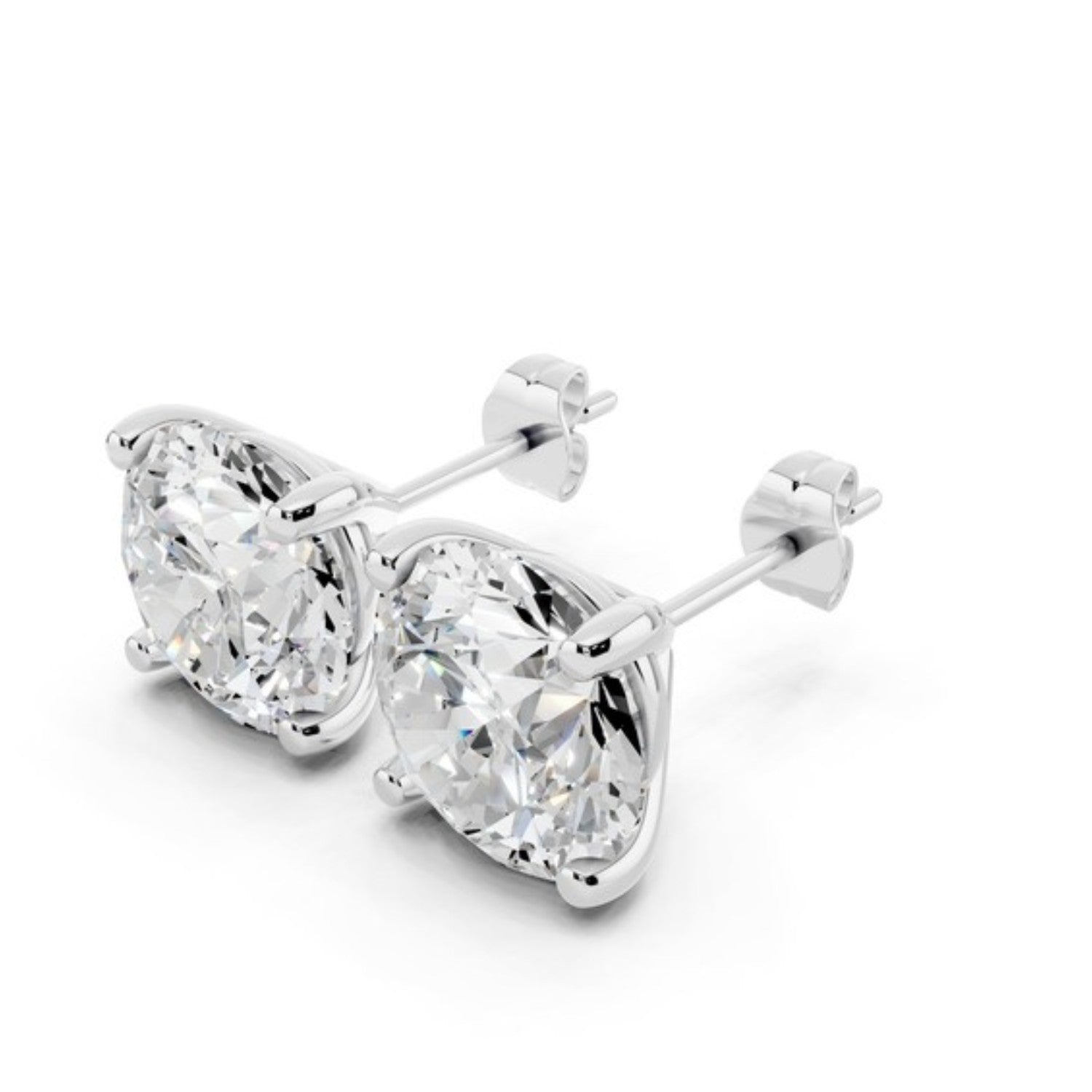 6 Carat Lab Grown Diamond Stud Earrings, detail view 2