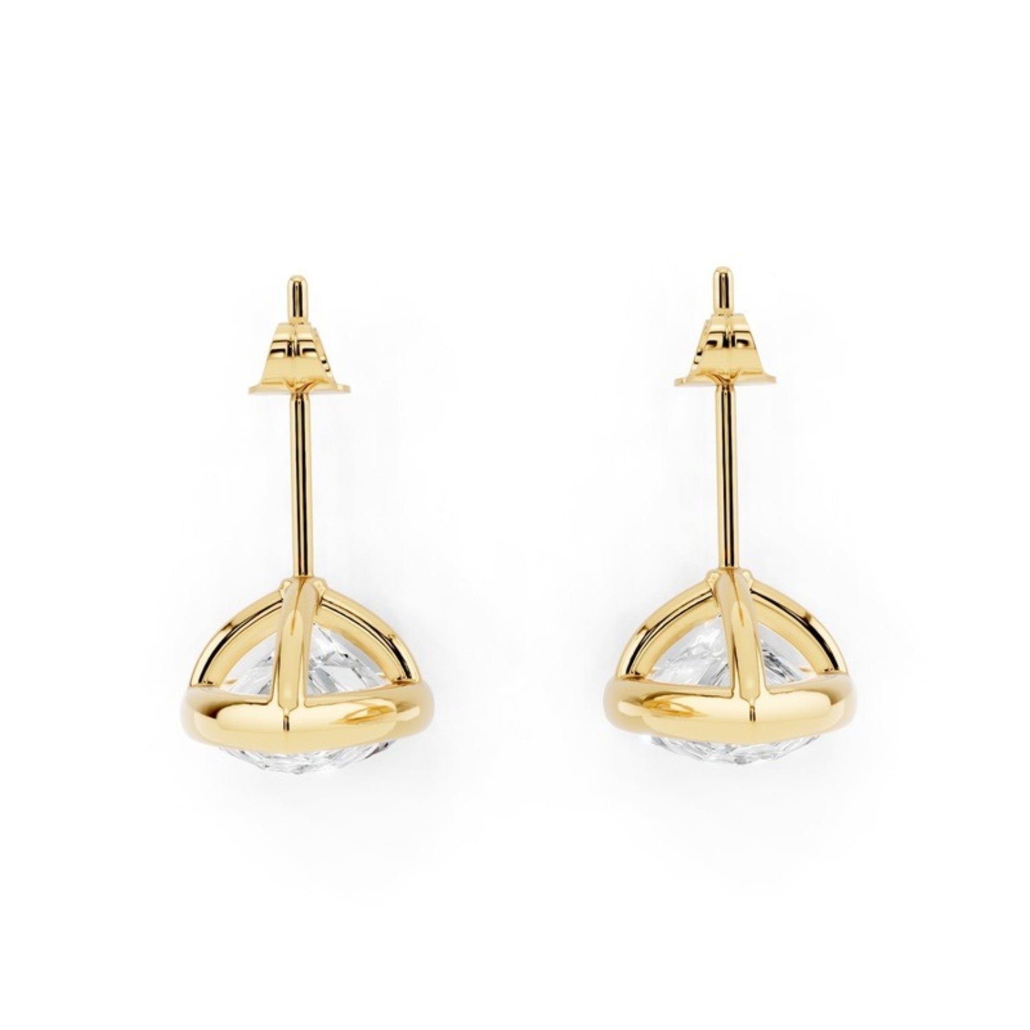6 Carat Pear Bezel Diamond Studs