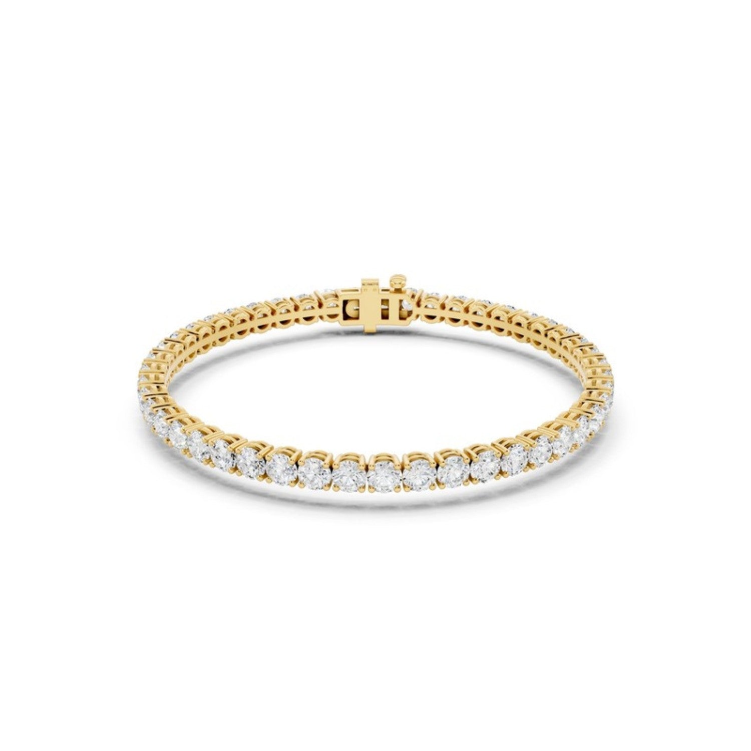 7 Carat Lab Grown Diamond Tennis Bracelet in 14K yellow gold by Seema Fine Jewelry