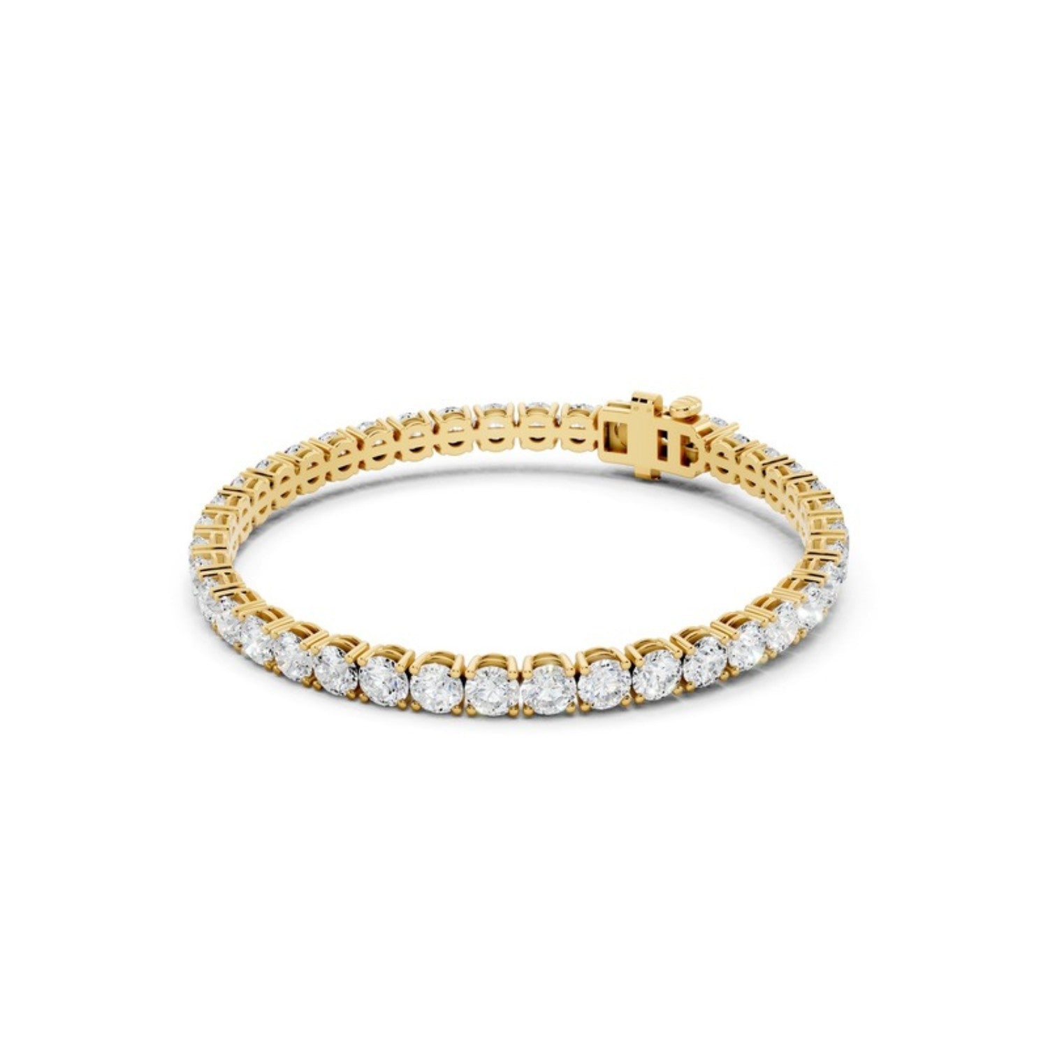 8 Carat Lab Grown Diamond Tennis Bracelet in 14K yellow gold by Seema Fine Jewelry