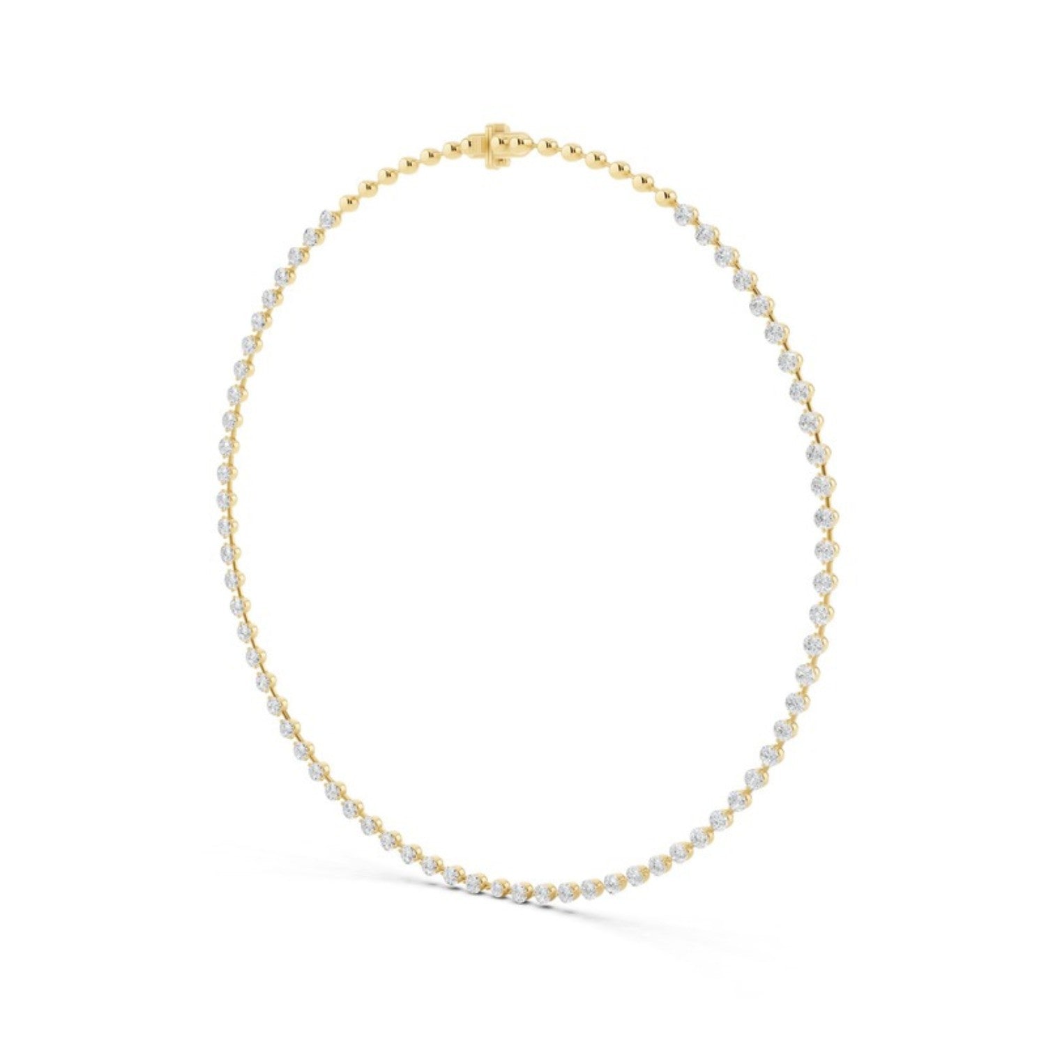 8 Carat Lab Grown Diamond Tennis Necklace in 14K yellow gold by Seema Fine Jewelry