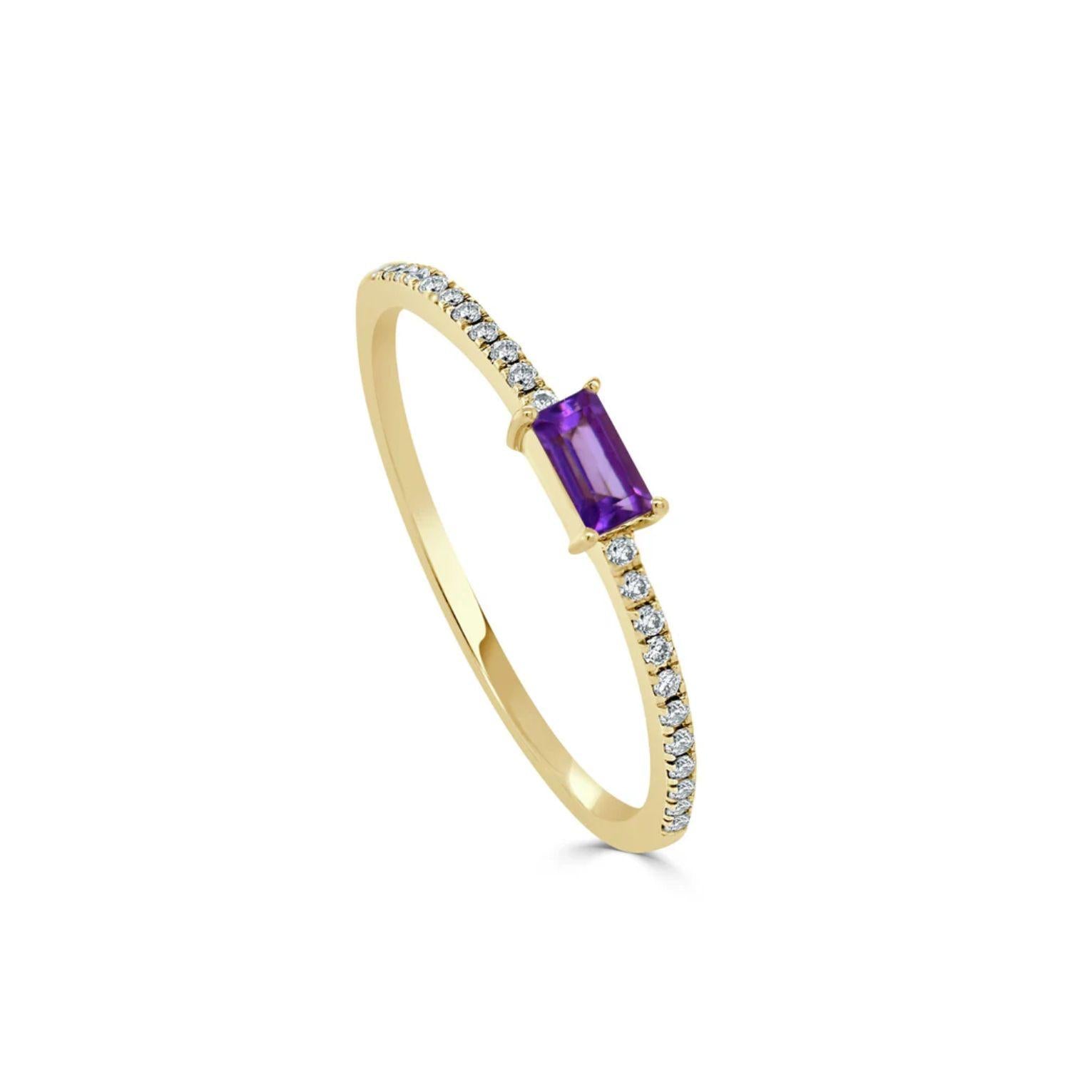 Birthstone Baguette Stackable Ring