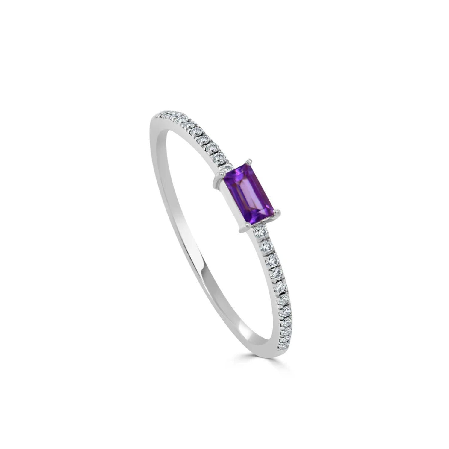 Birthstone Baguette Stackable Ring