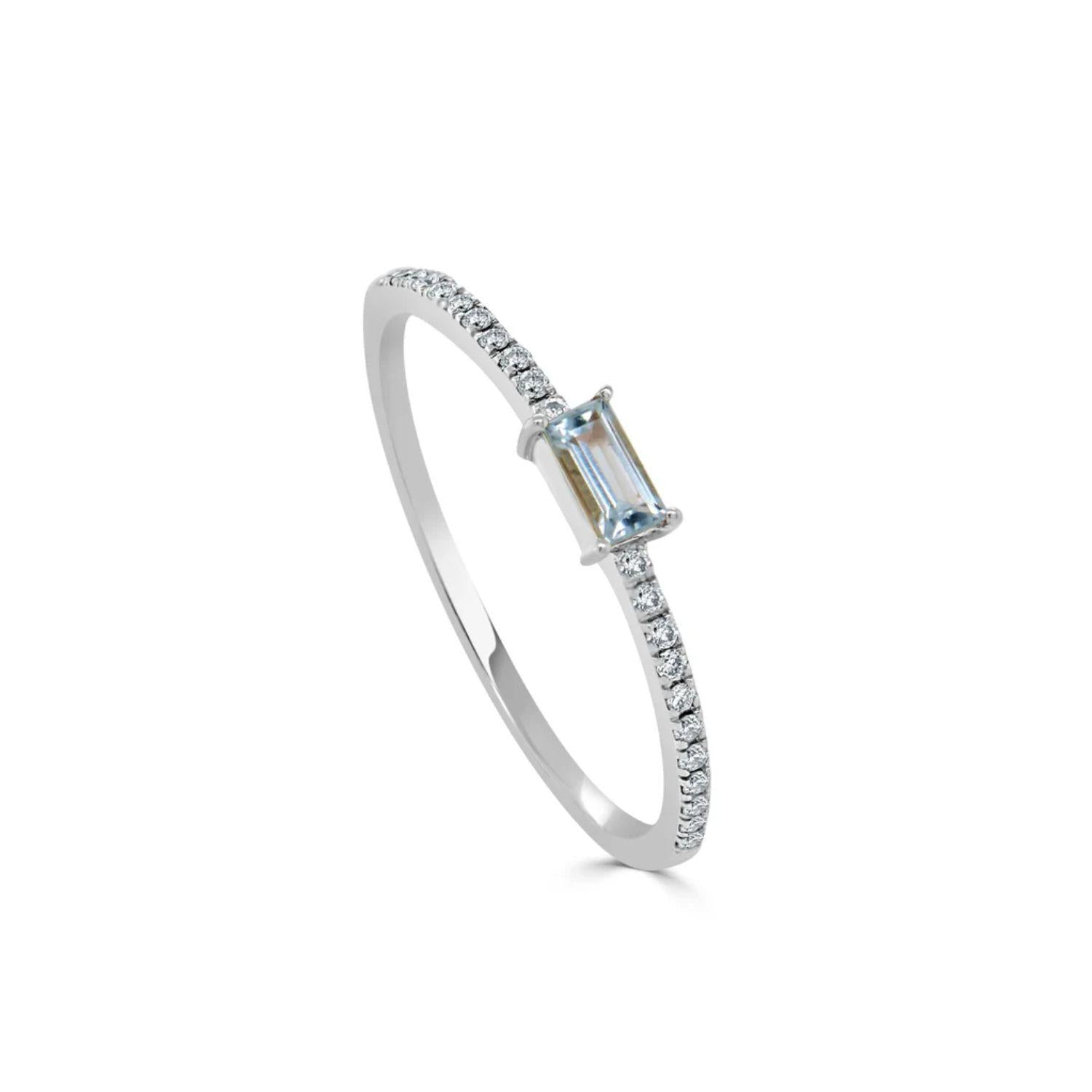 Birthstone Baguette Stackable Ring
