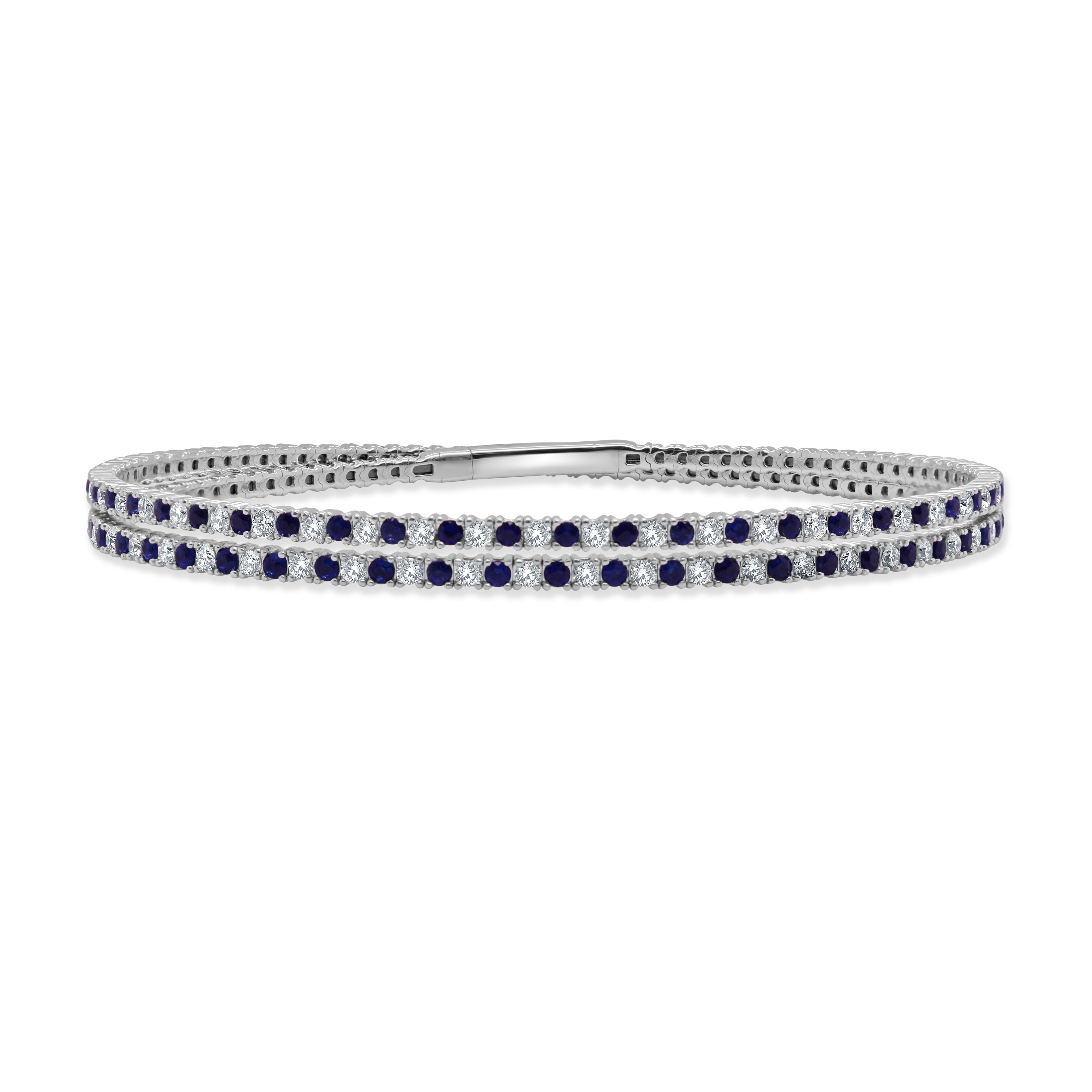 Sapphire Diamond Flexible Wrap Bangle