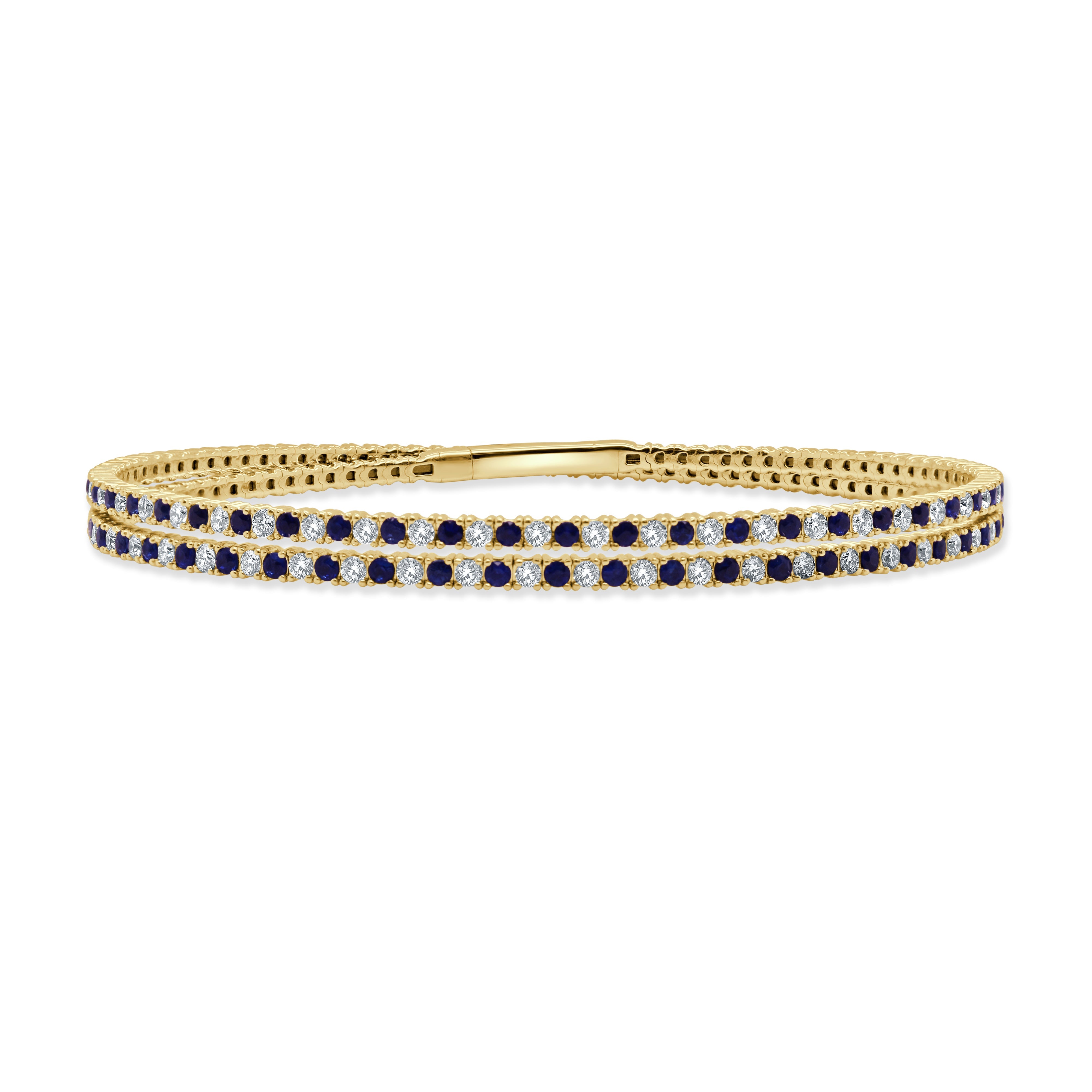 Sapphire Diamond Flexible Wrap Bangle