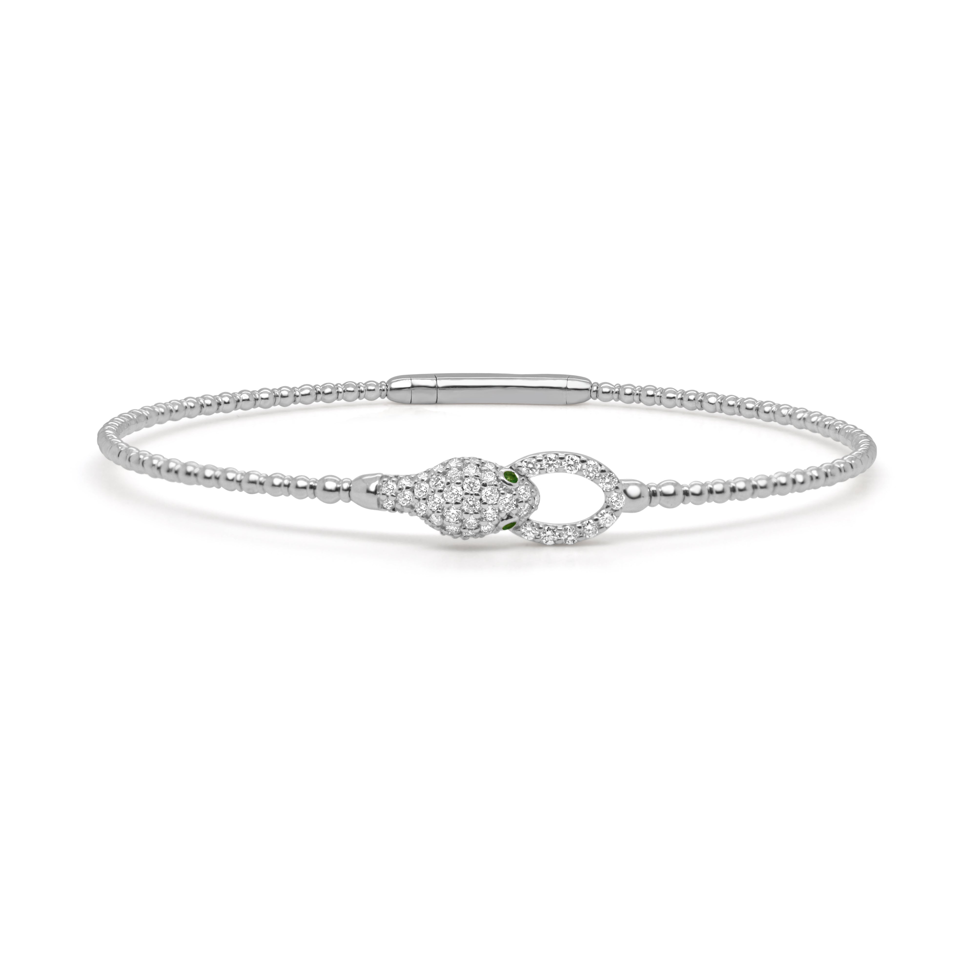 Diamond Emerald Snake Bangle