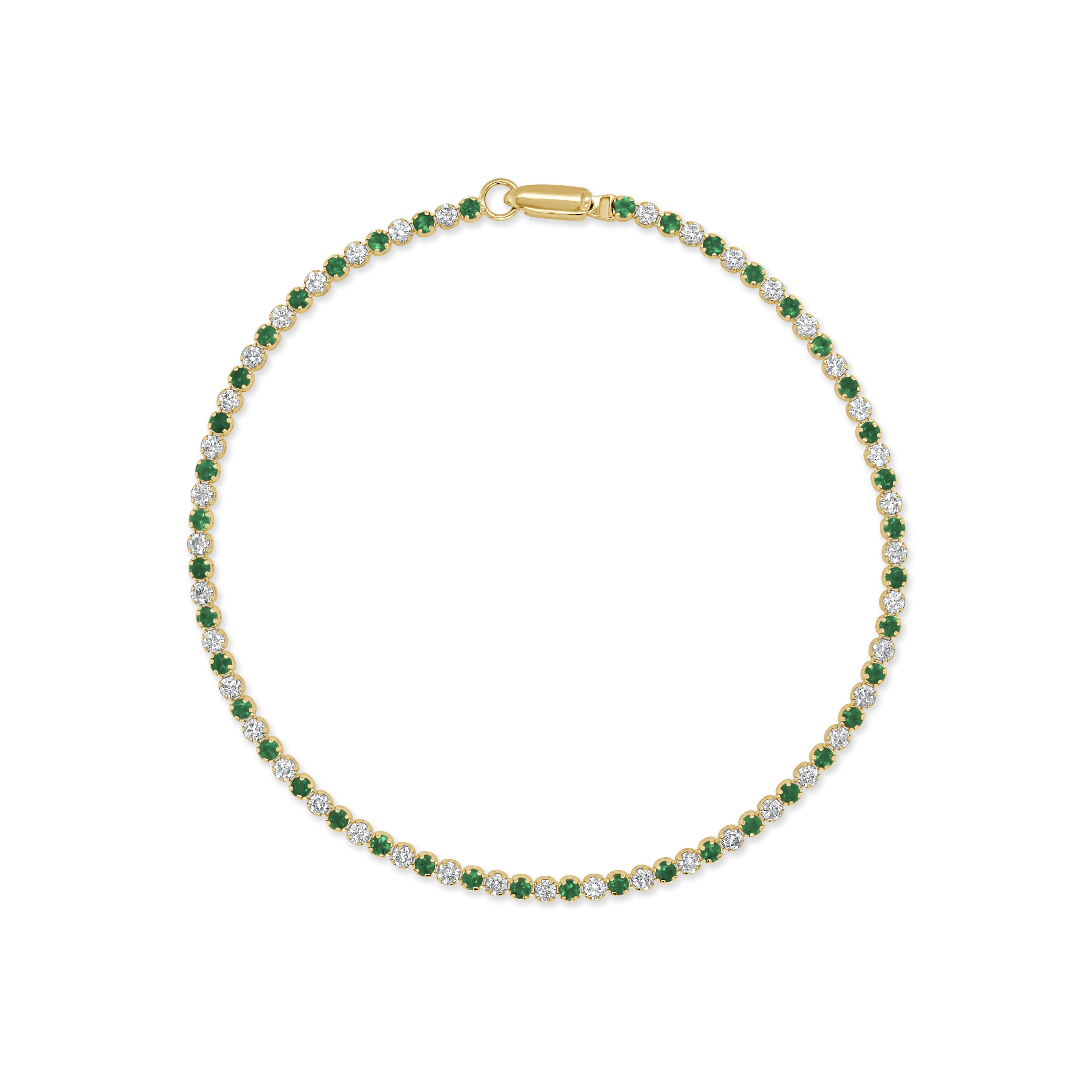 Emerald Diamond Alternating Tennis Bracelet