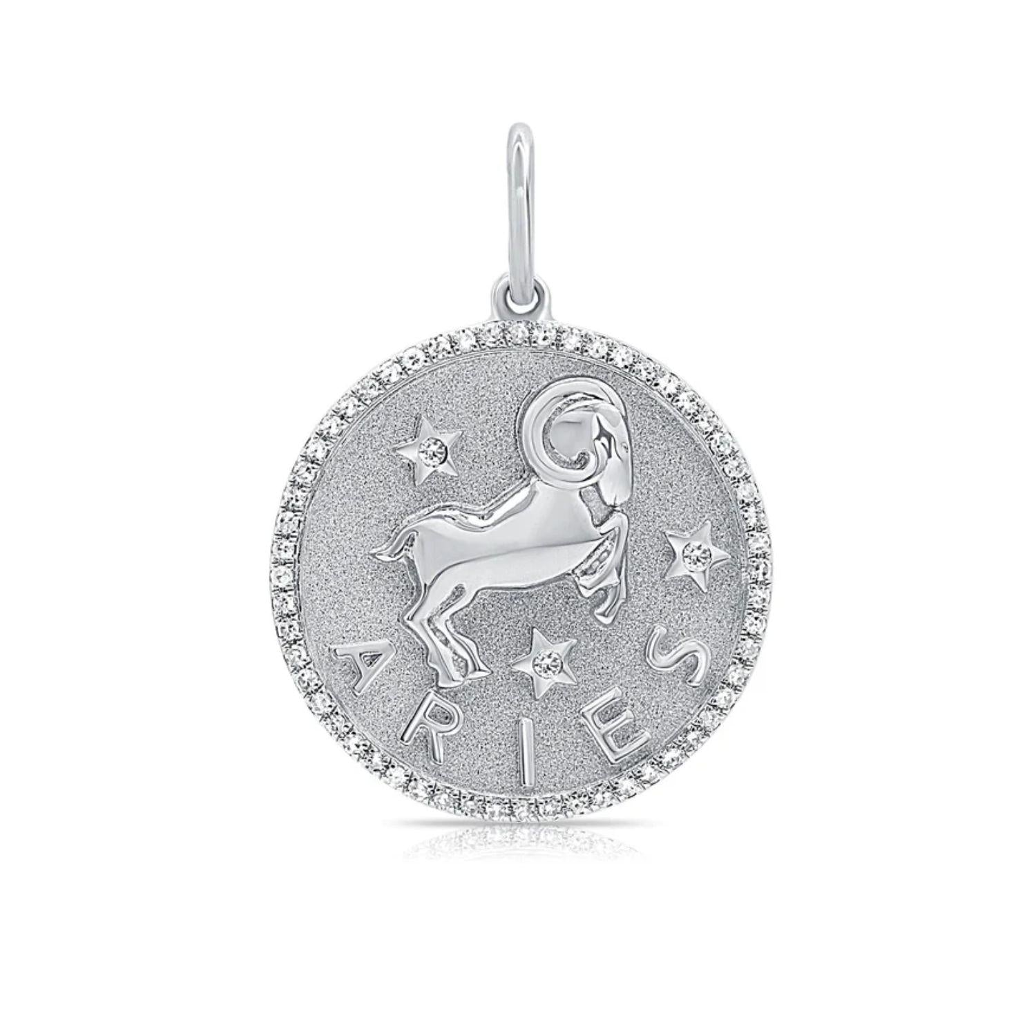 Diamond Aries Zodiac Charm Necklace