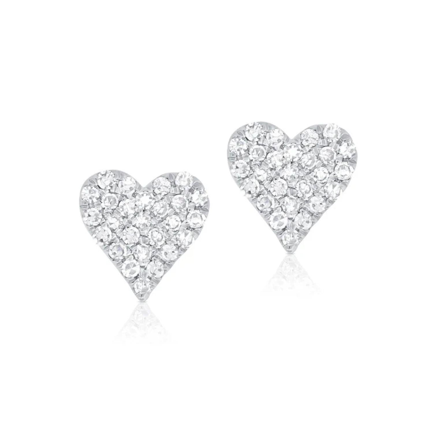 Diamond Heart Stud Earrings