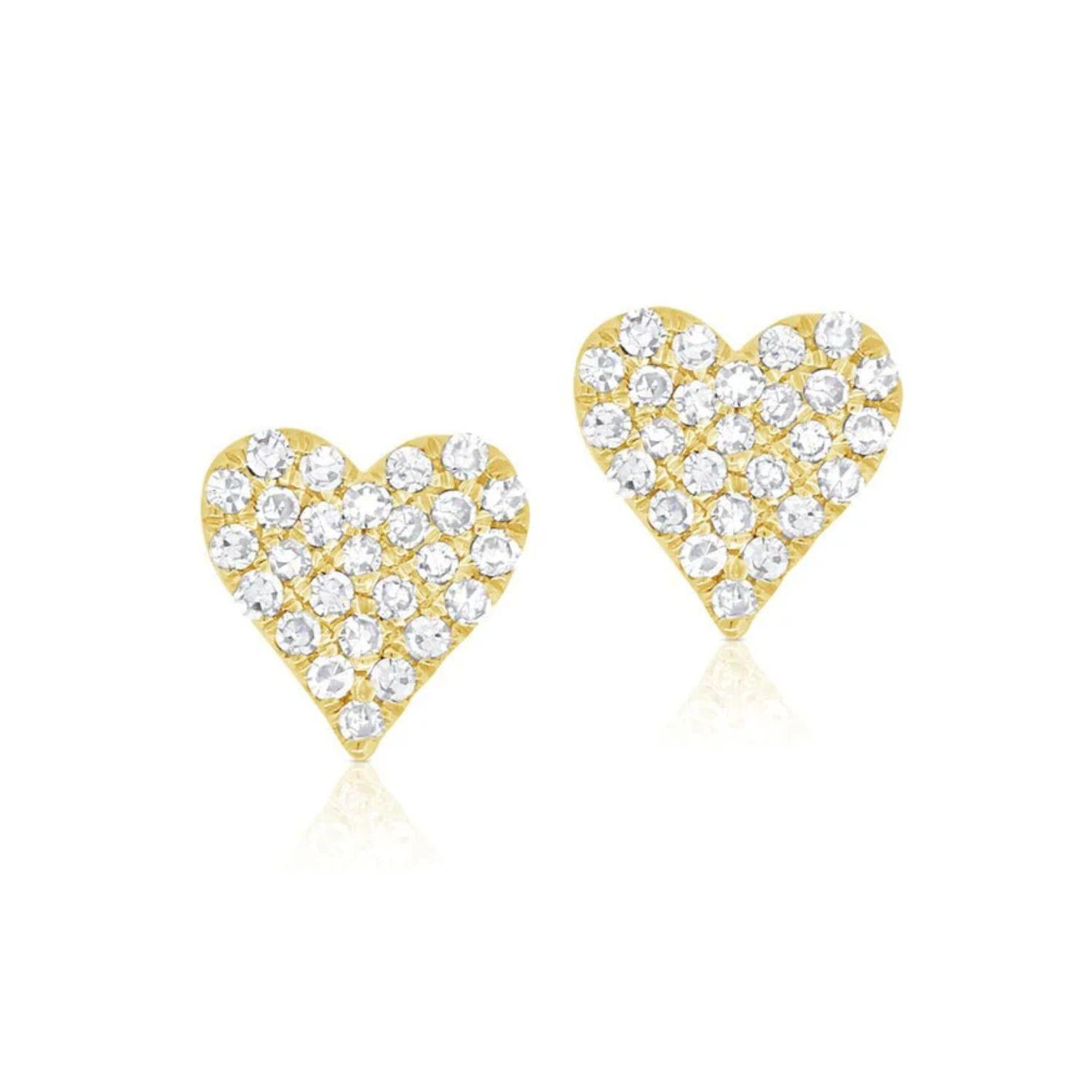 Diamond Heart Stud Earrings