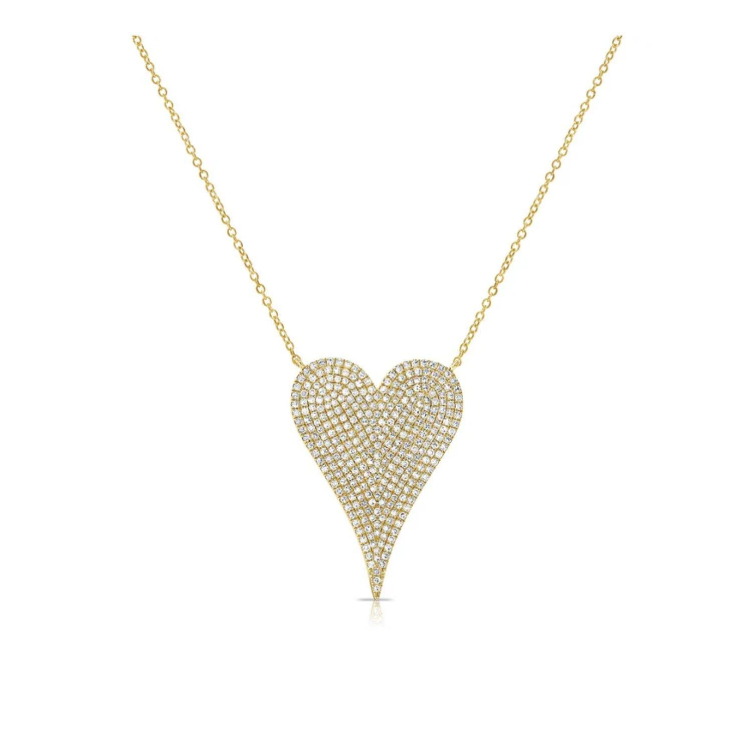 Diamond Pave Large Heart Necklace