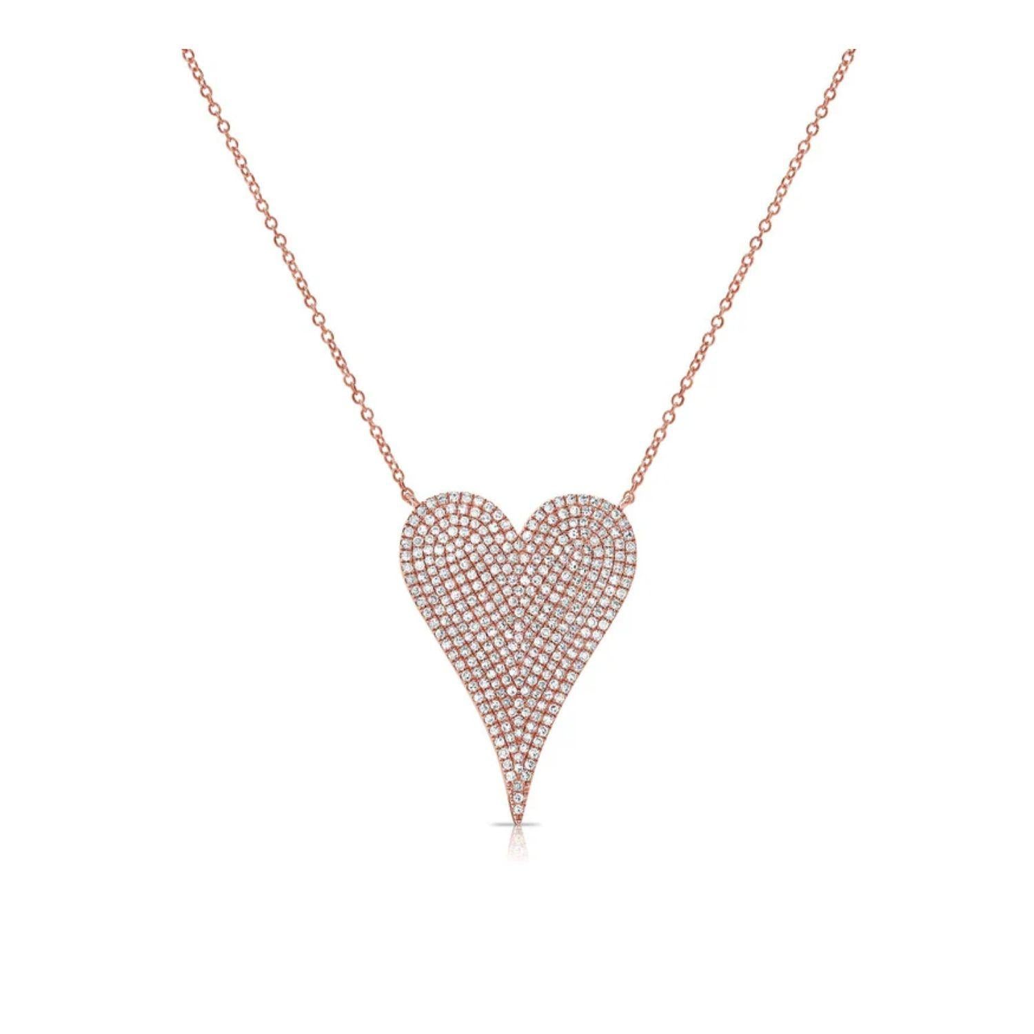 Diamond Pave Large Heart Necklace