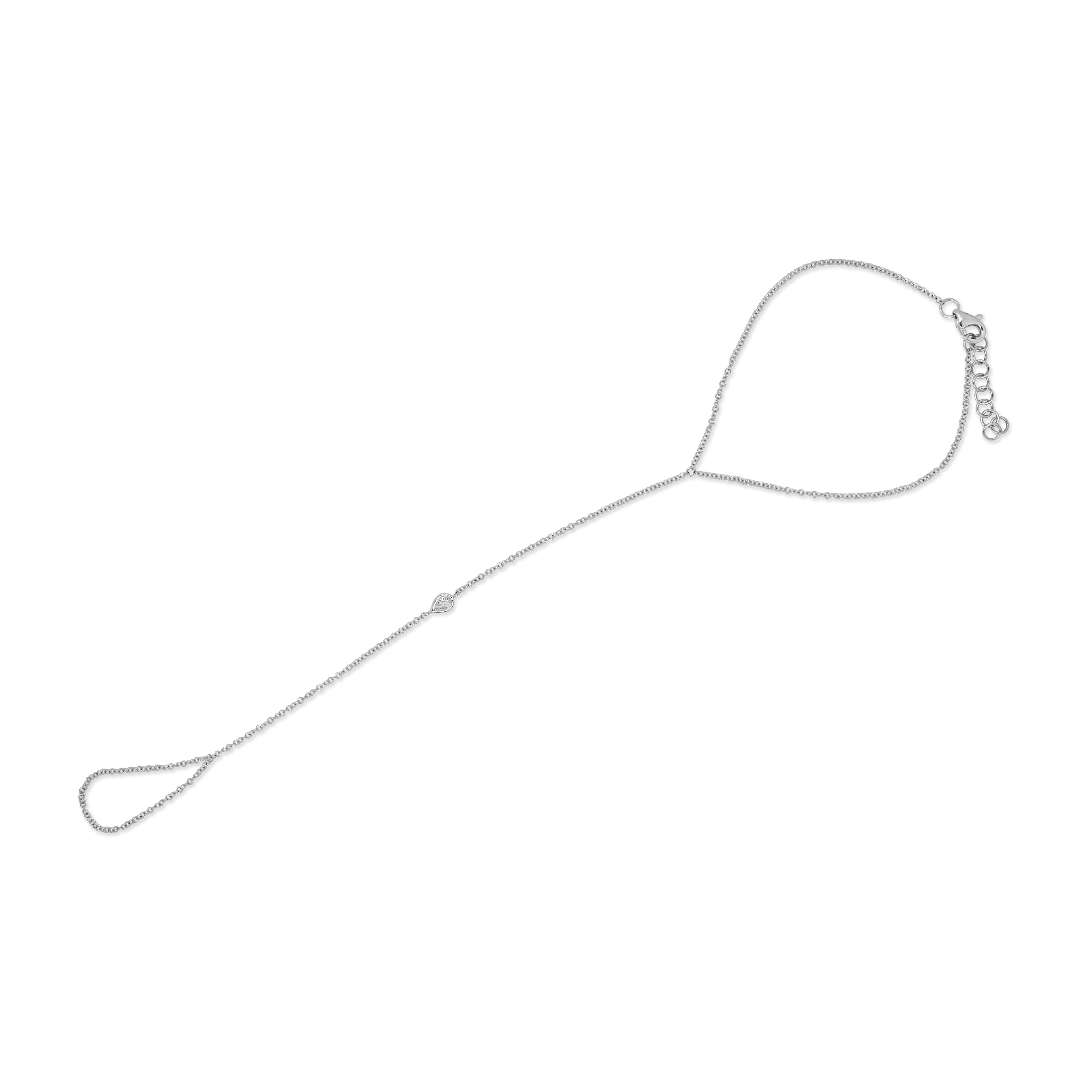 Pear Shape Diamond Hand Chain Bracelet