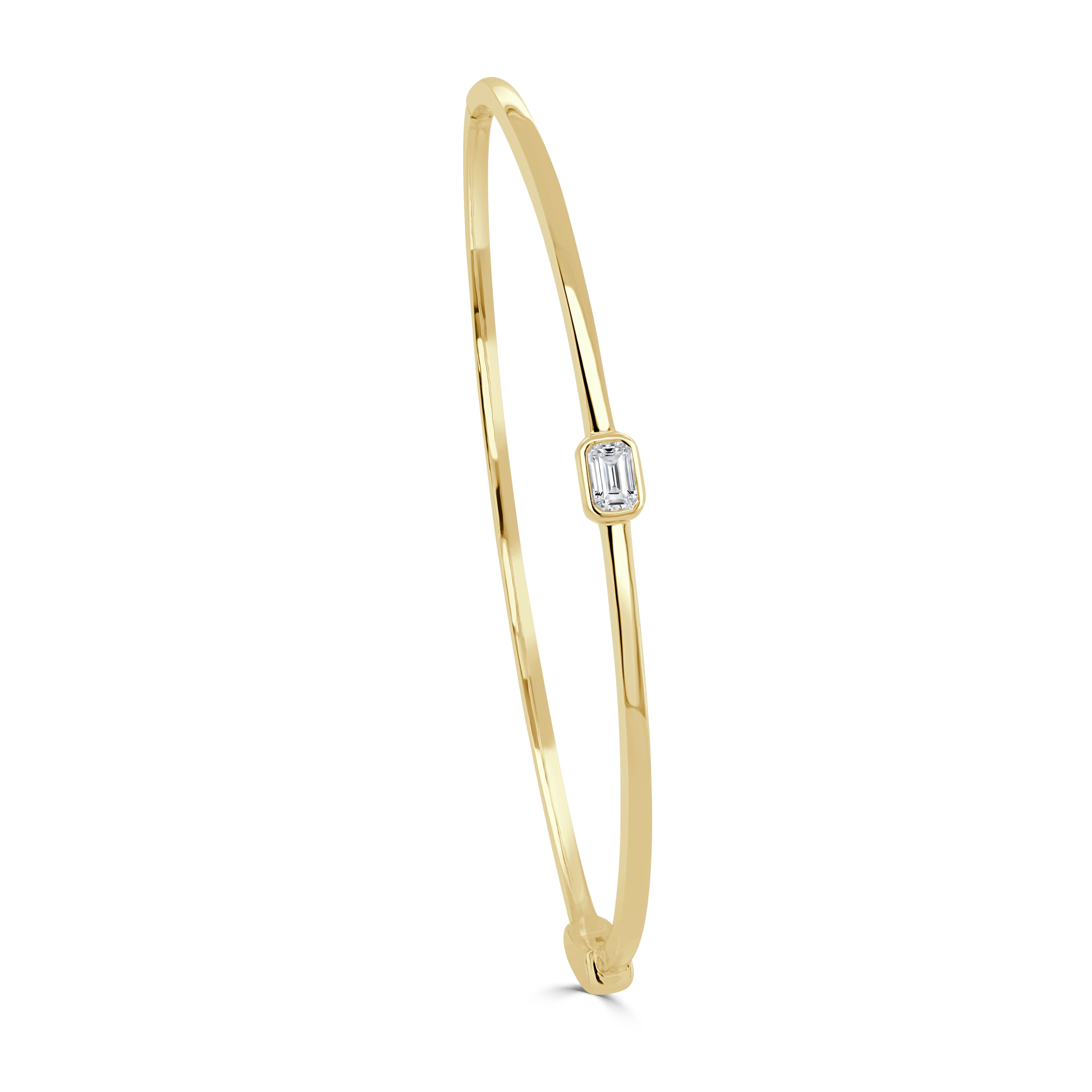 Emerald Cut Diamond Bangle