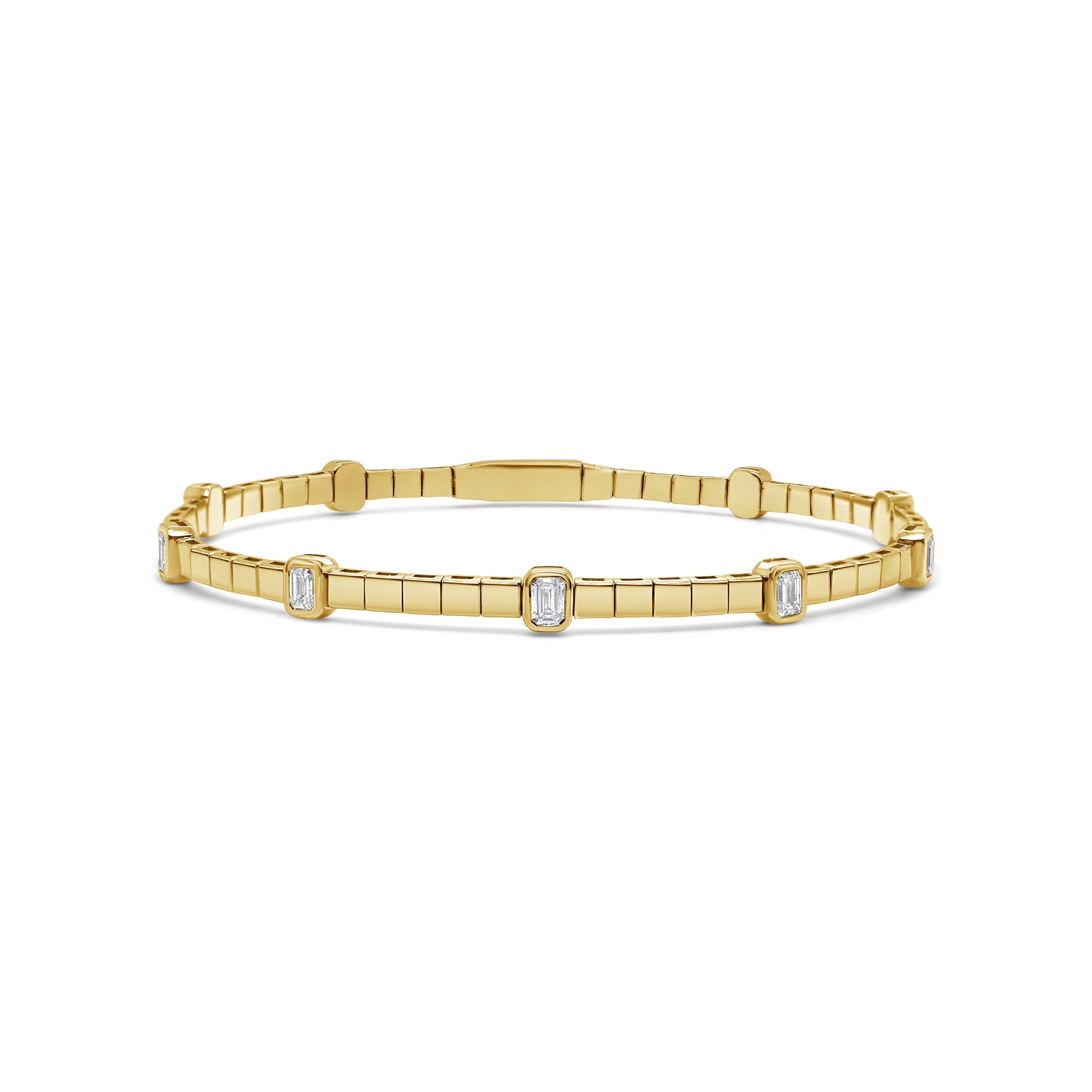 Emerald Cut Diamond Flexible Bangle