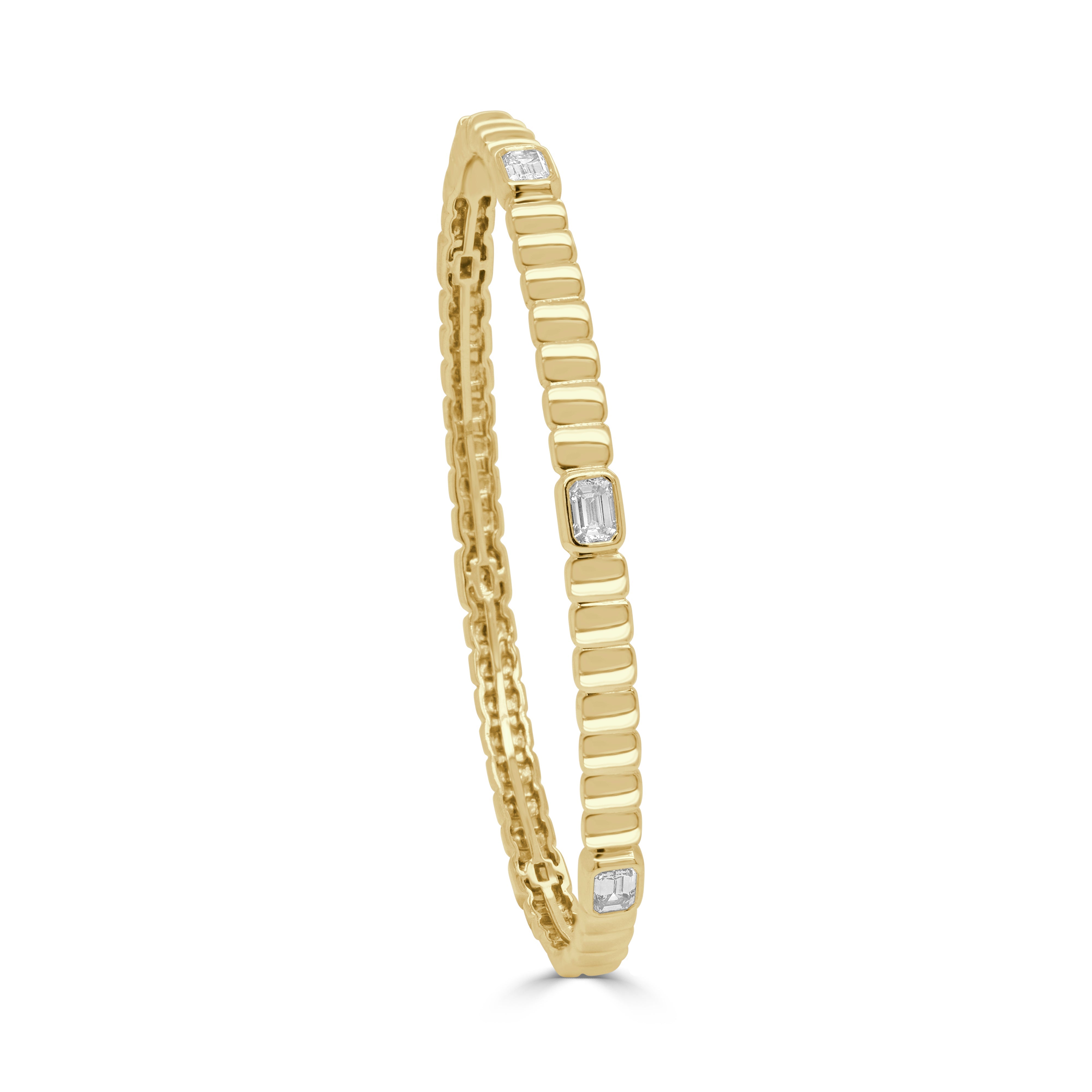 Emerald-Cut Diamond Bangle