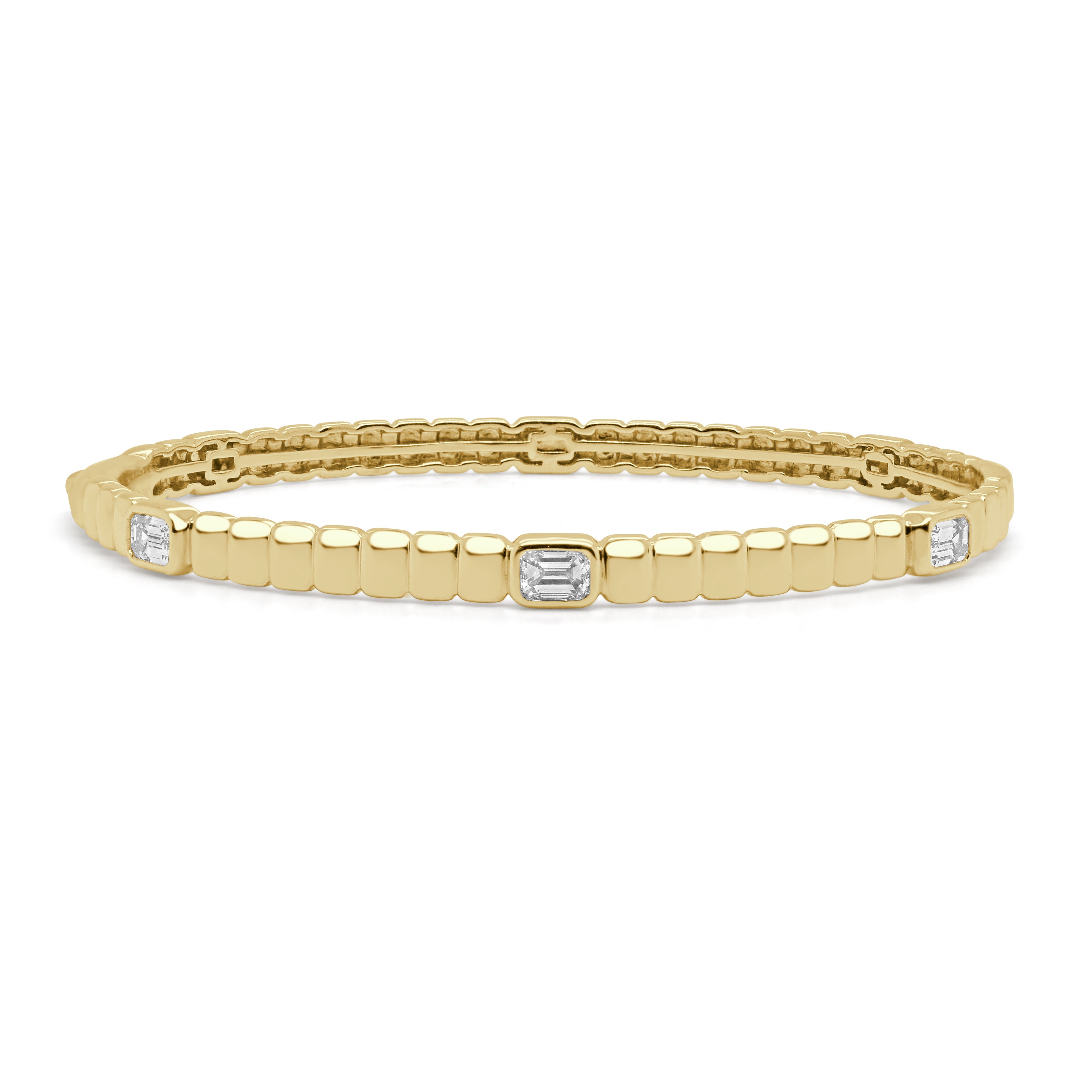 Emerald-Cut Diamond Bangle