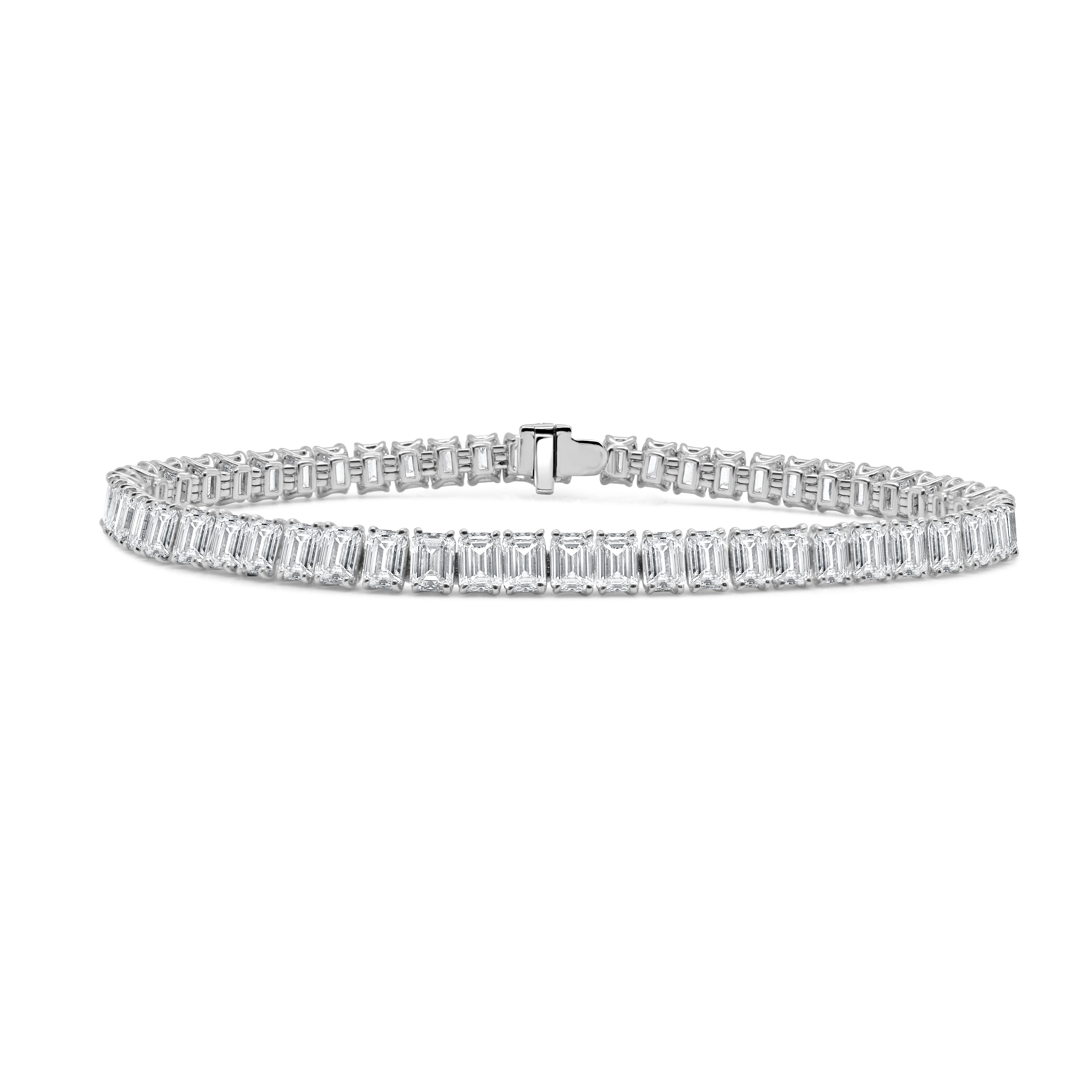Emerald Cut Diamond Tennis Bracelet
