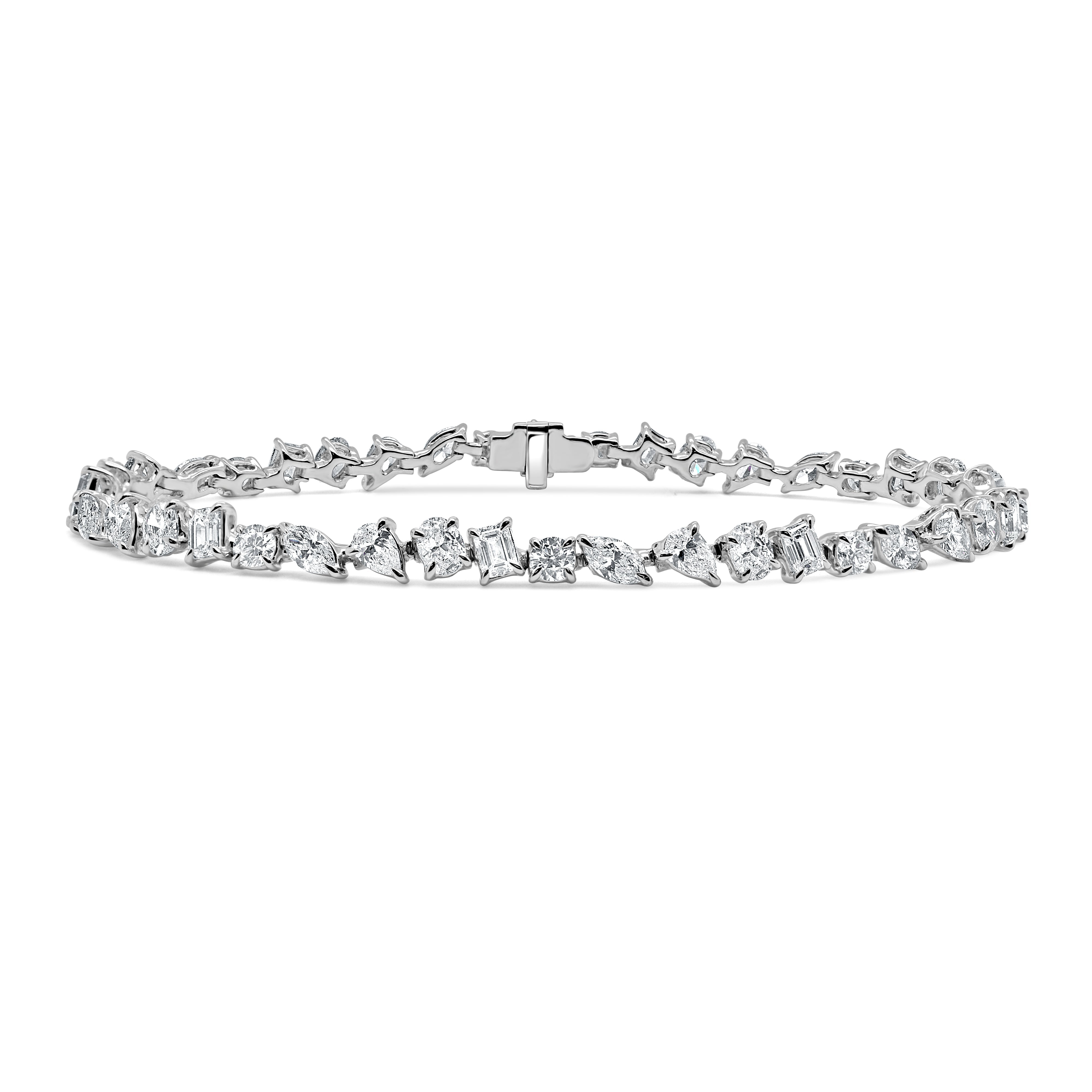 Mixed Fancy Shape Round Diamond Bracelet