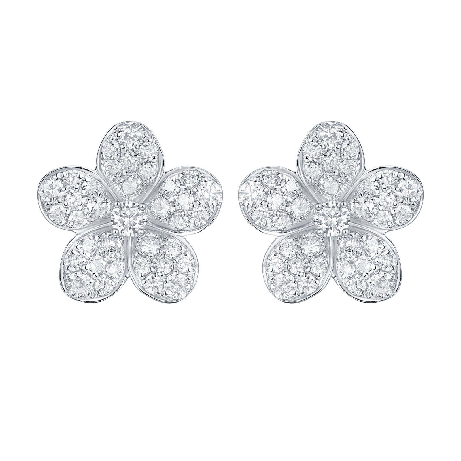 Flower Diamond Stud Earrings