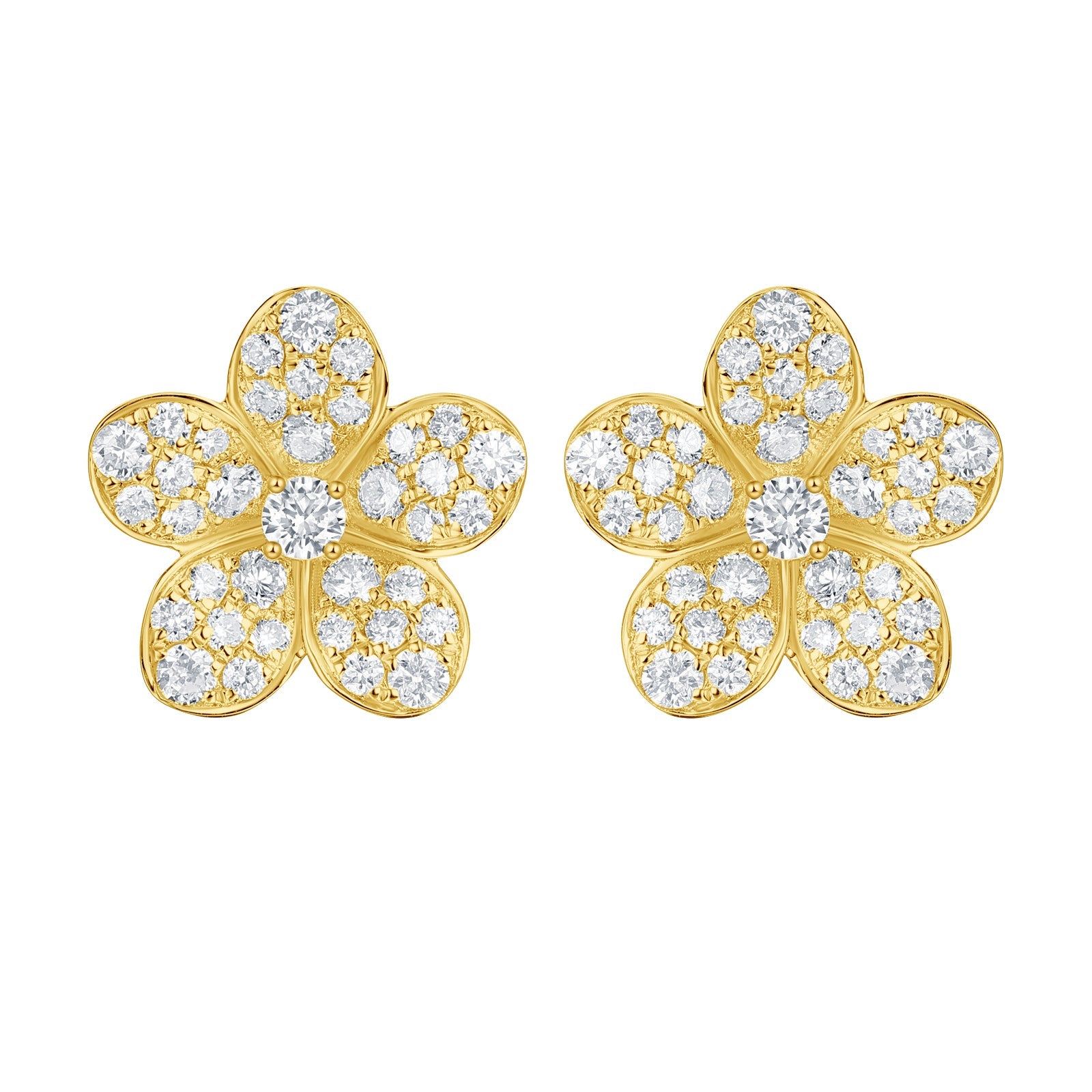Flower Diamond Stud Earrings