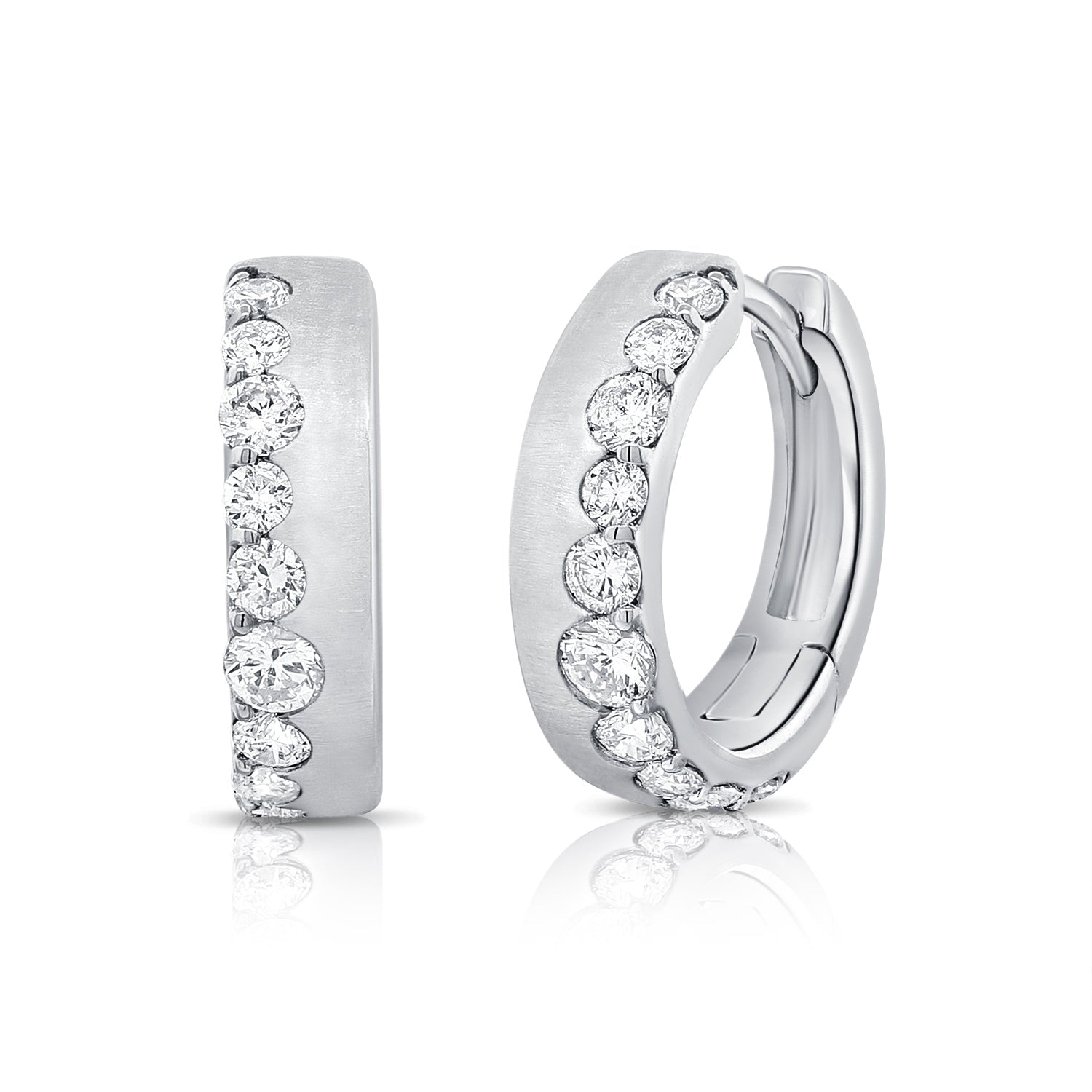 Diamond Floating Hoop Earrings