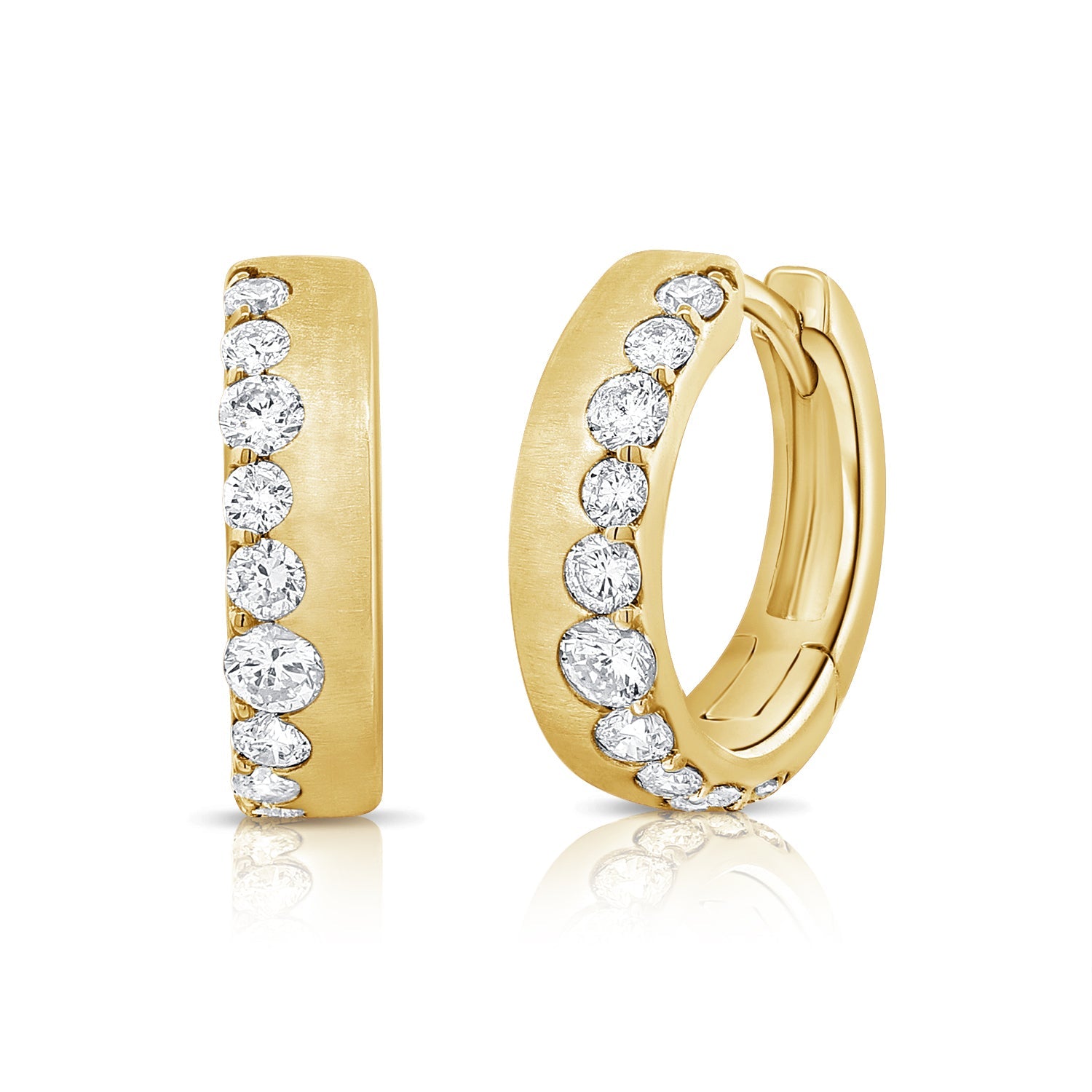 Diamond Floating Hoop Earrings
