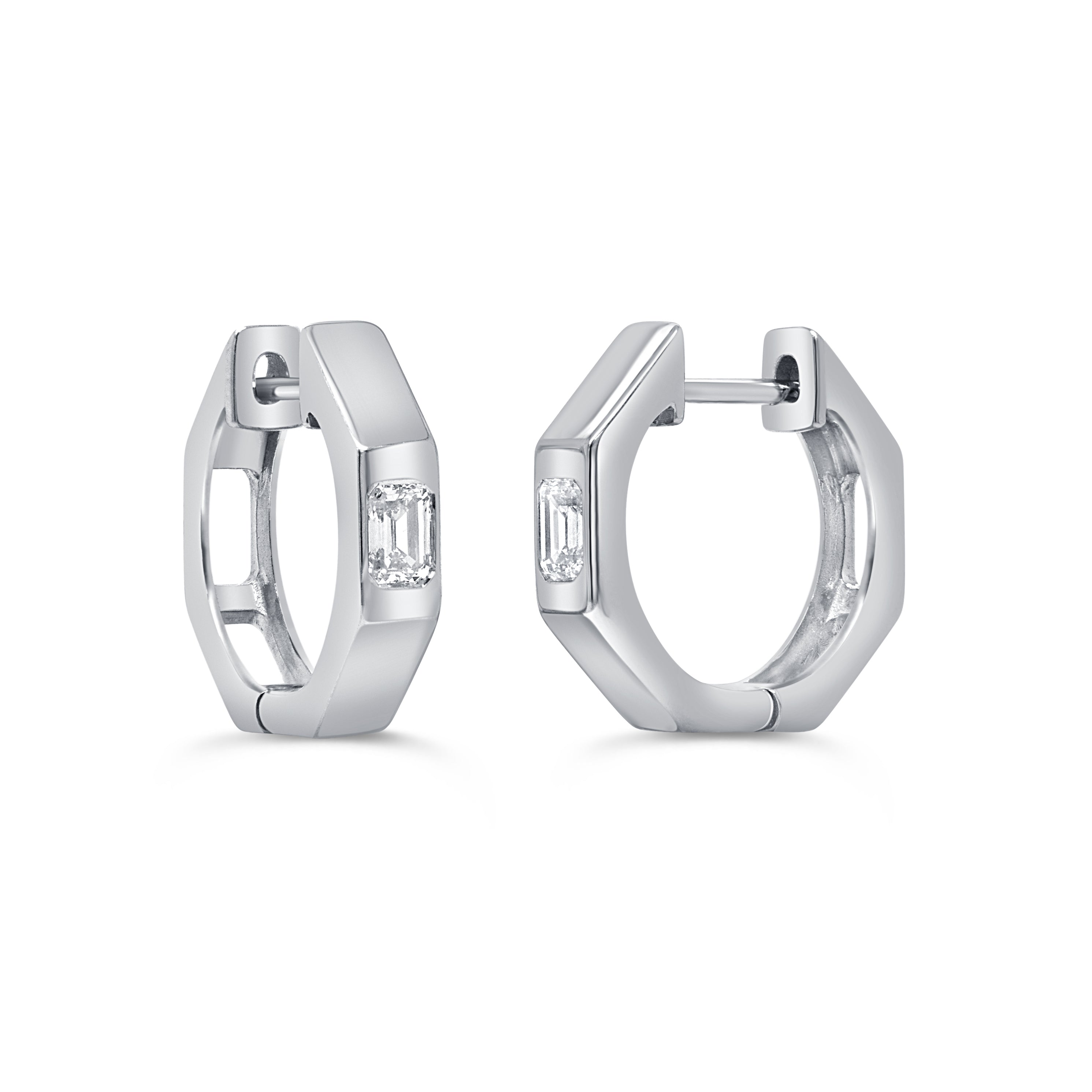 Emerald-Cut Diamond Earrings