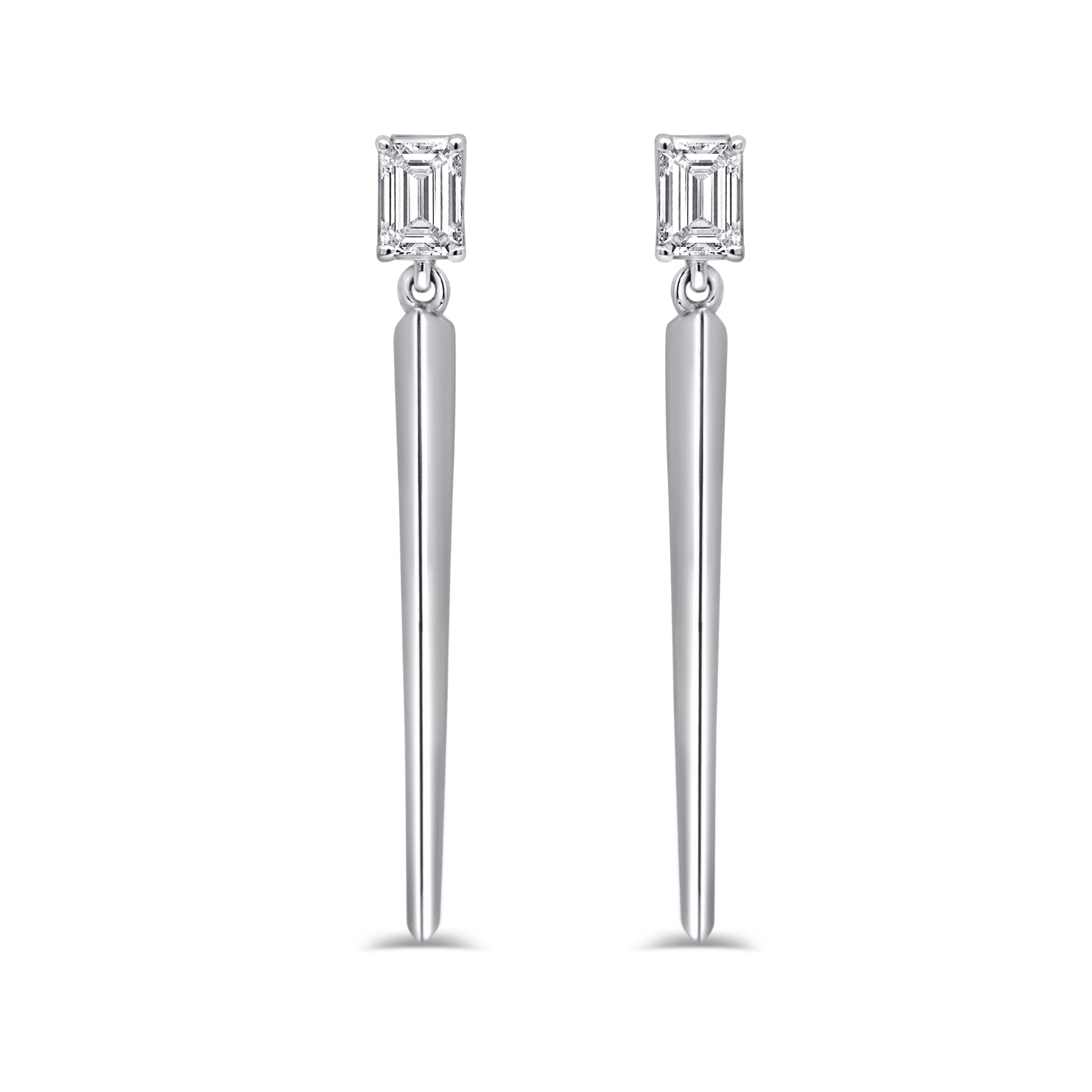Emerald-Cut Diamond Earrings