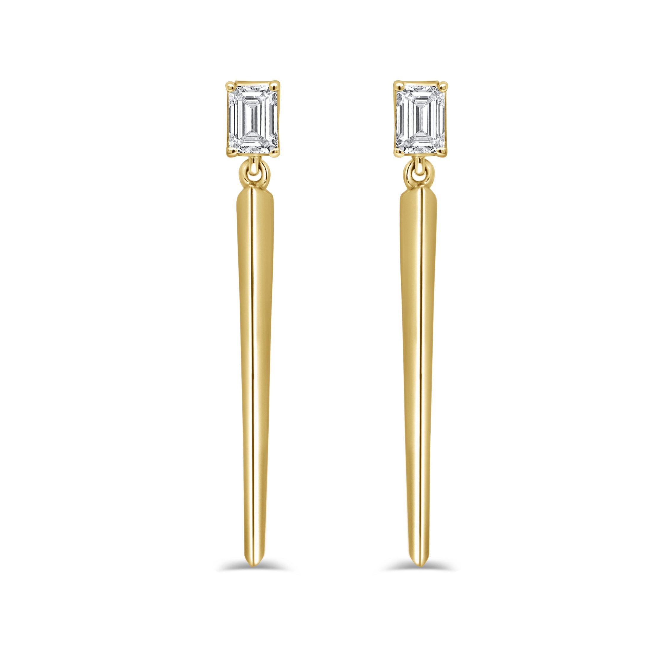 Emerald-Cut Diamond Earrings
