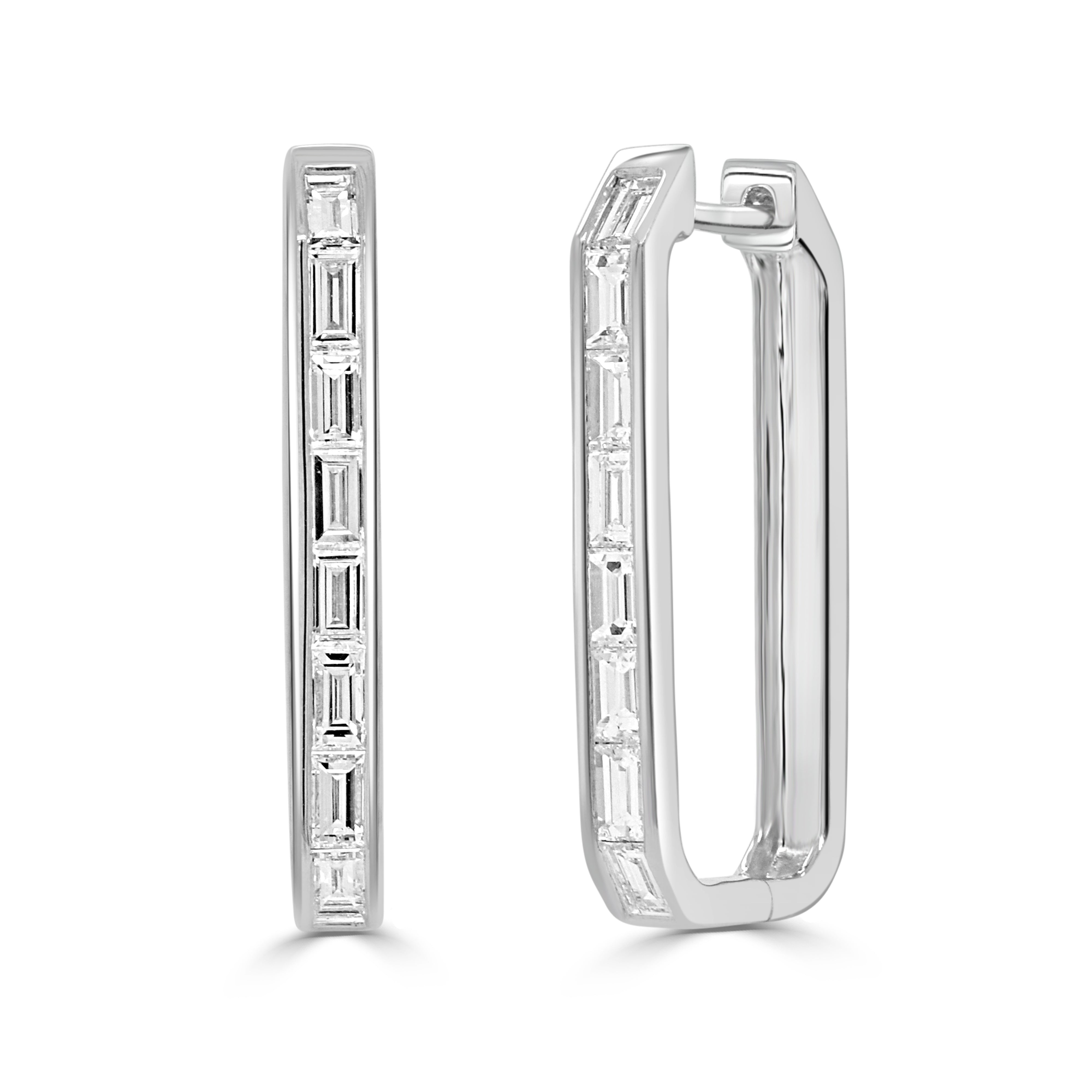 Baguette Diamond Rectangular Earrings