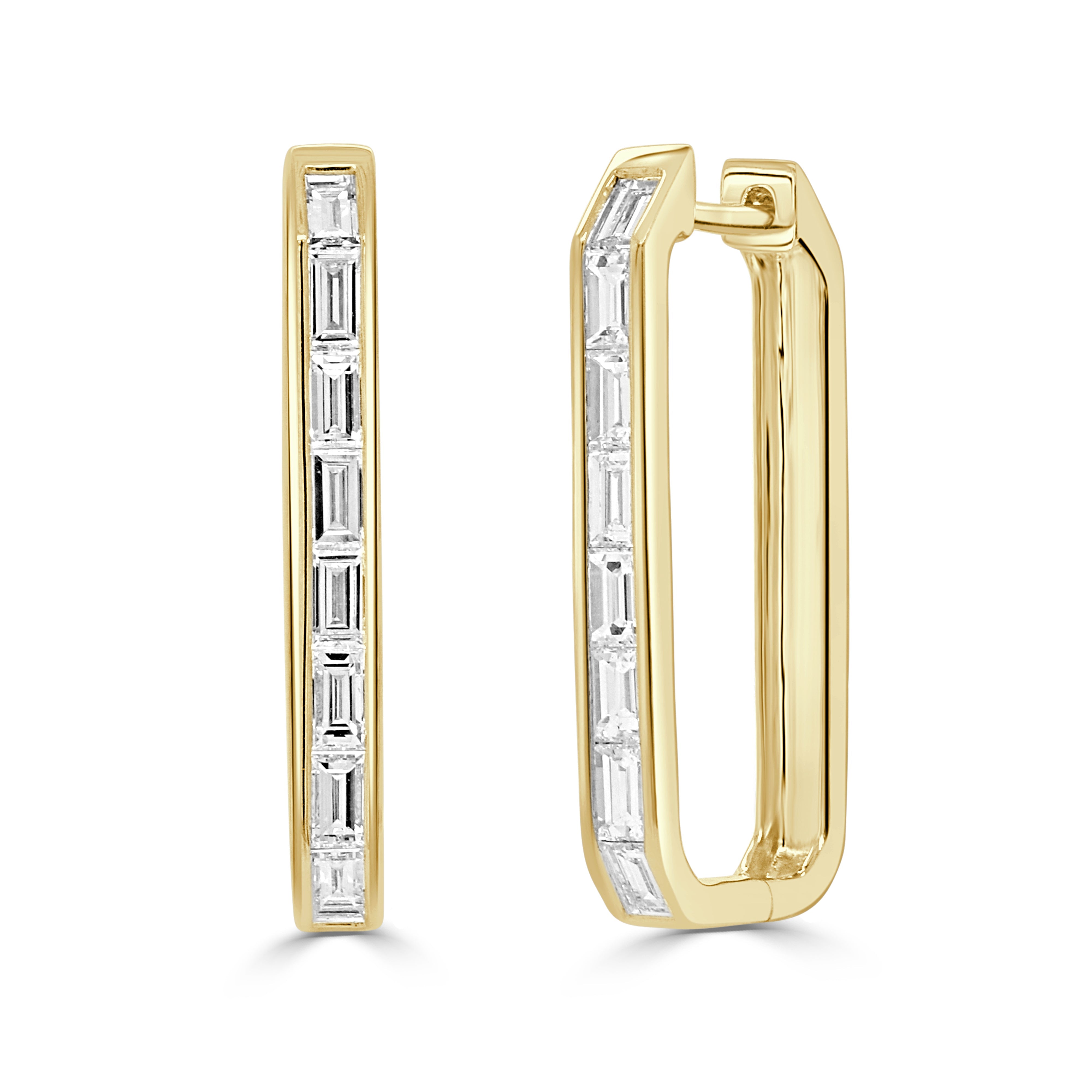 Baguette Diamond Rectangular Earrings
