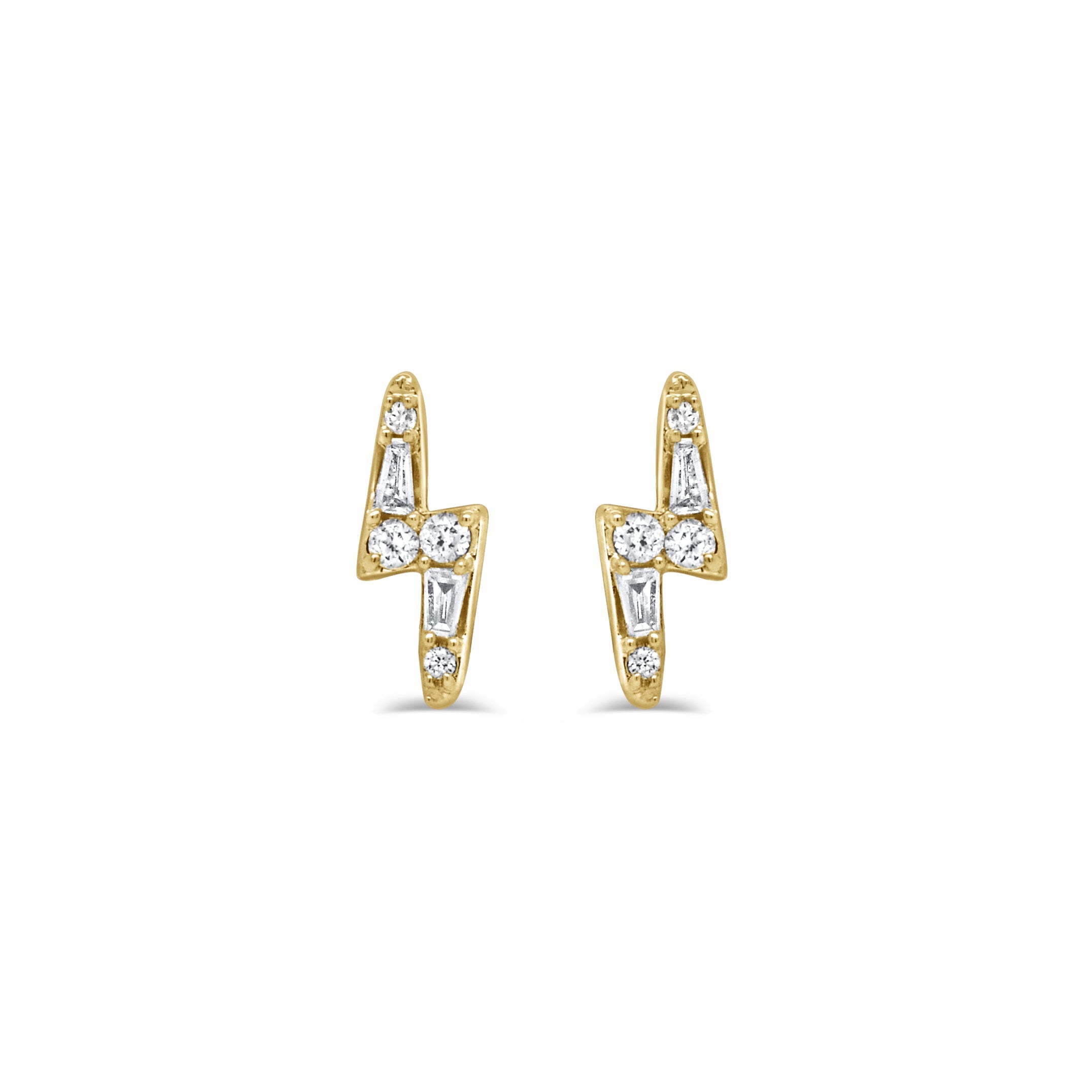 Diamond Lightning Bolt Stud Earrings