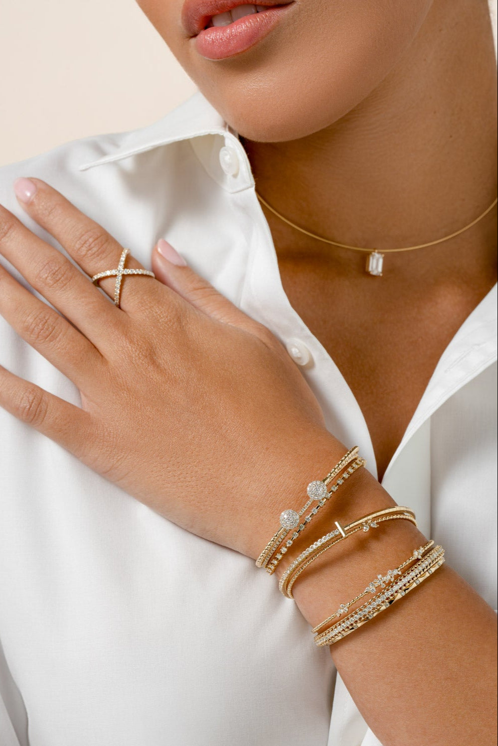 Pave Sphere Flexible Bangle