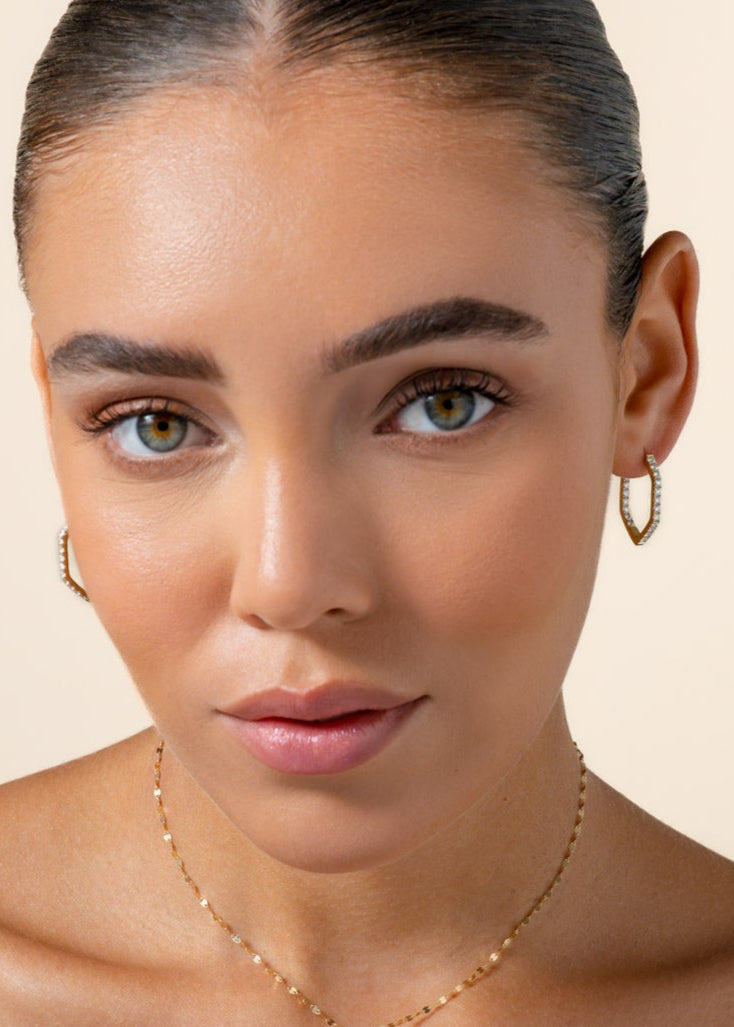 Mini Luxe Edge Hoop Earrings