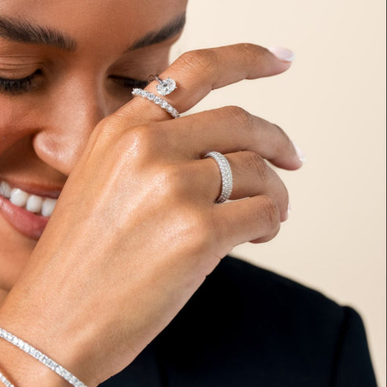 Shimmer Edit Pave Diamond Band