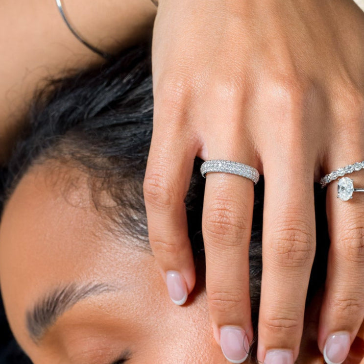 Shimmer Edit Pave Diamond Band