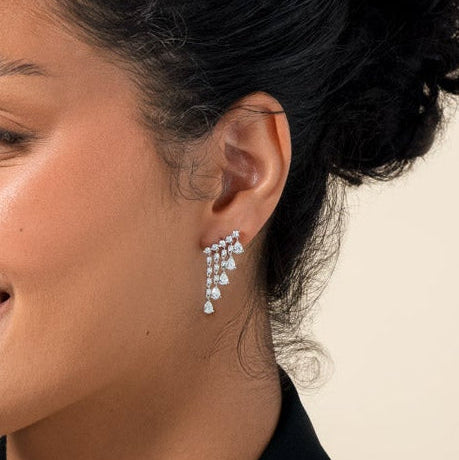 Diamond Drip Climber Earrings