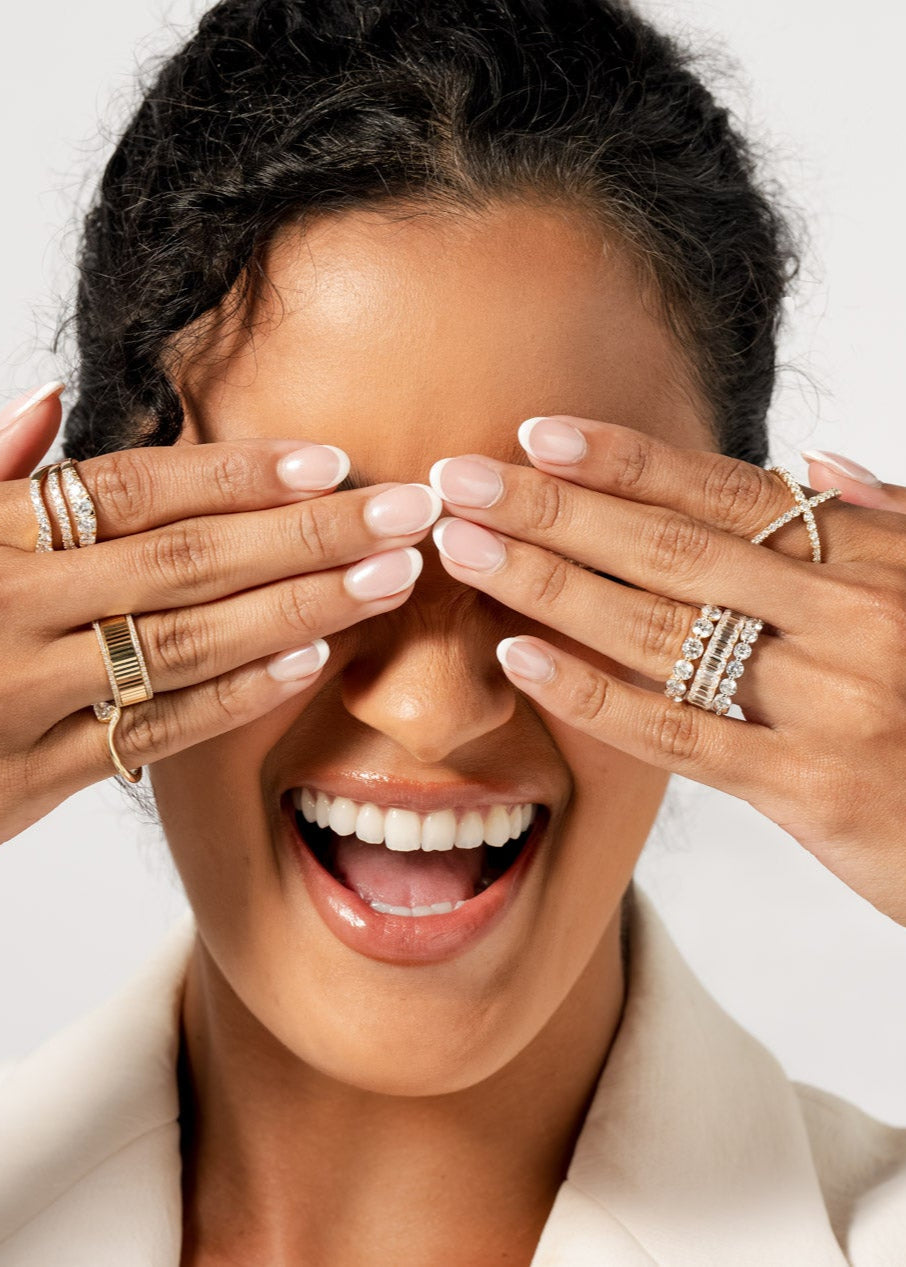 Golden Cross Over Ring