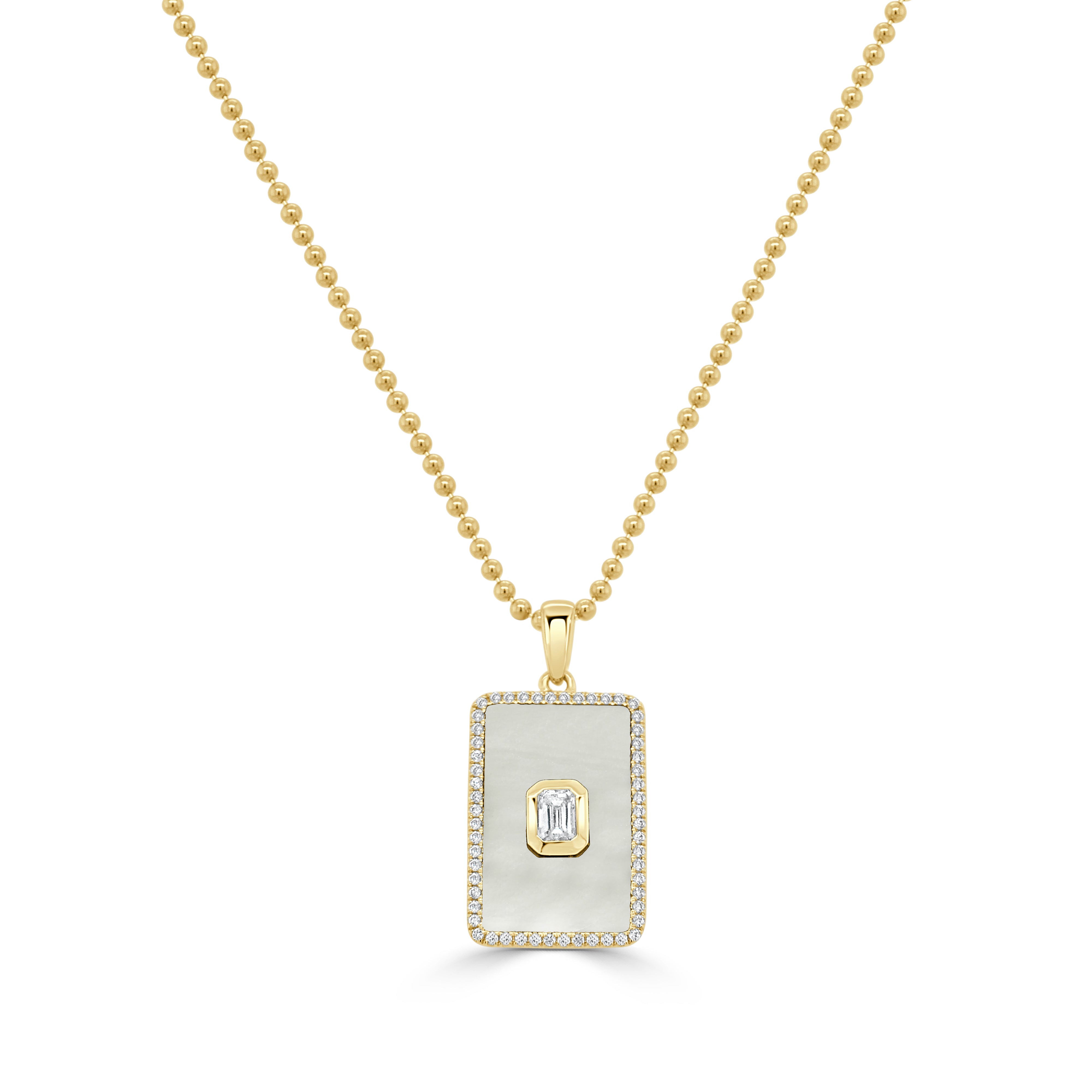 Emerald Cut Diamond Medallion Necklace
