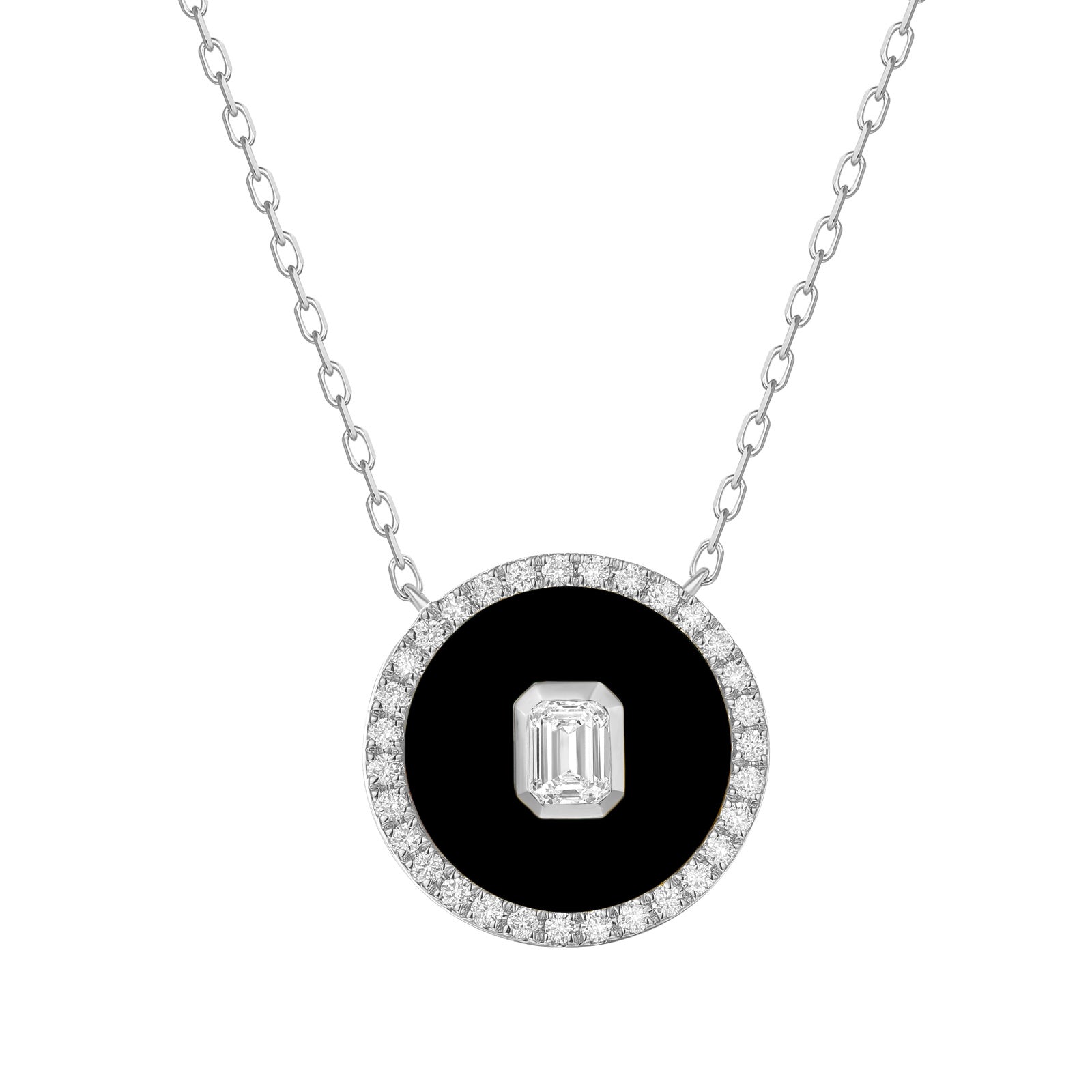 Diamond Onyx Medallion Necklace