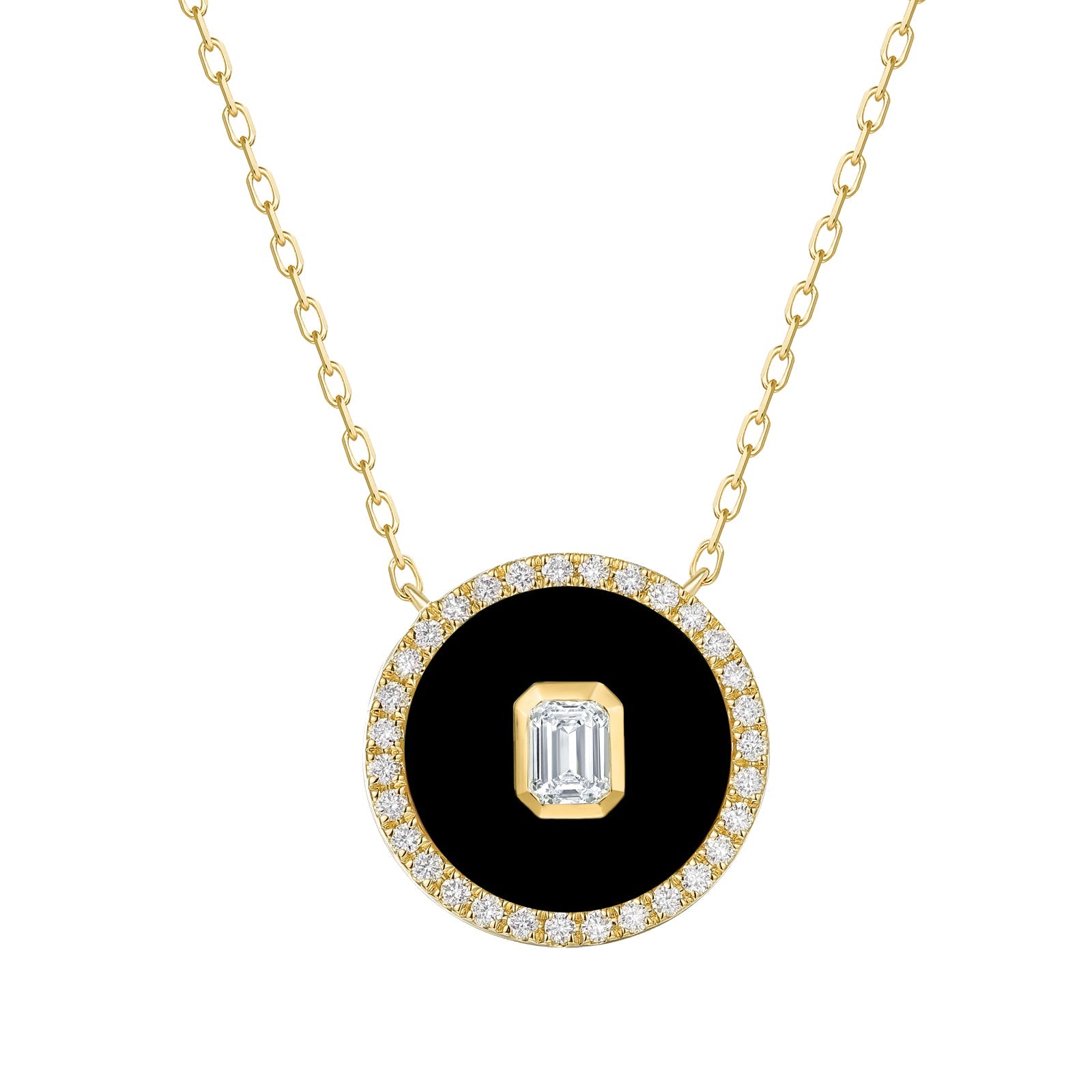 Diamond Onyx Medallion Necklace