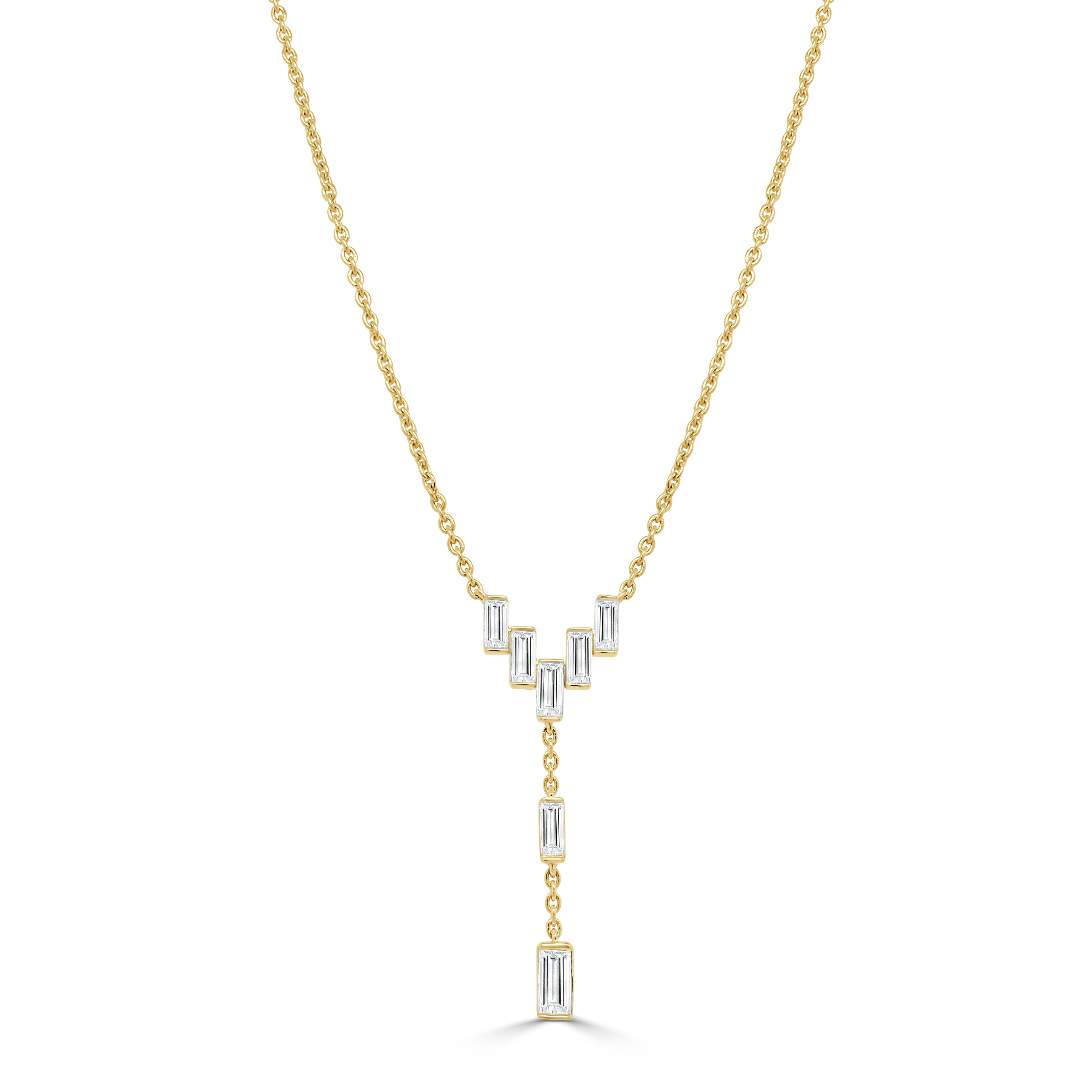 Baguette Diamond Drop Necklace