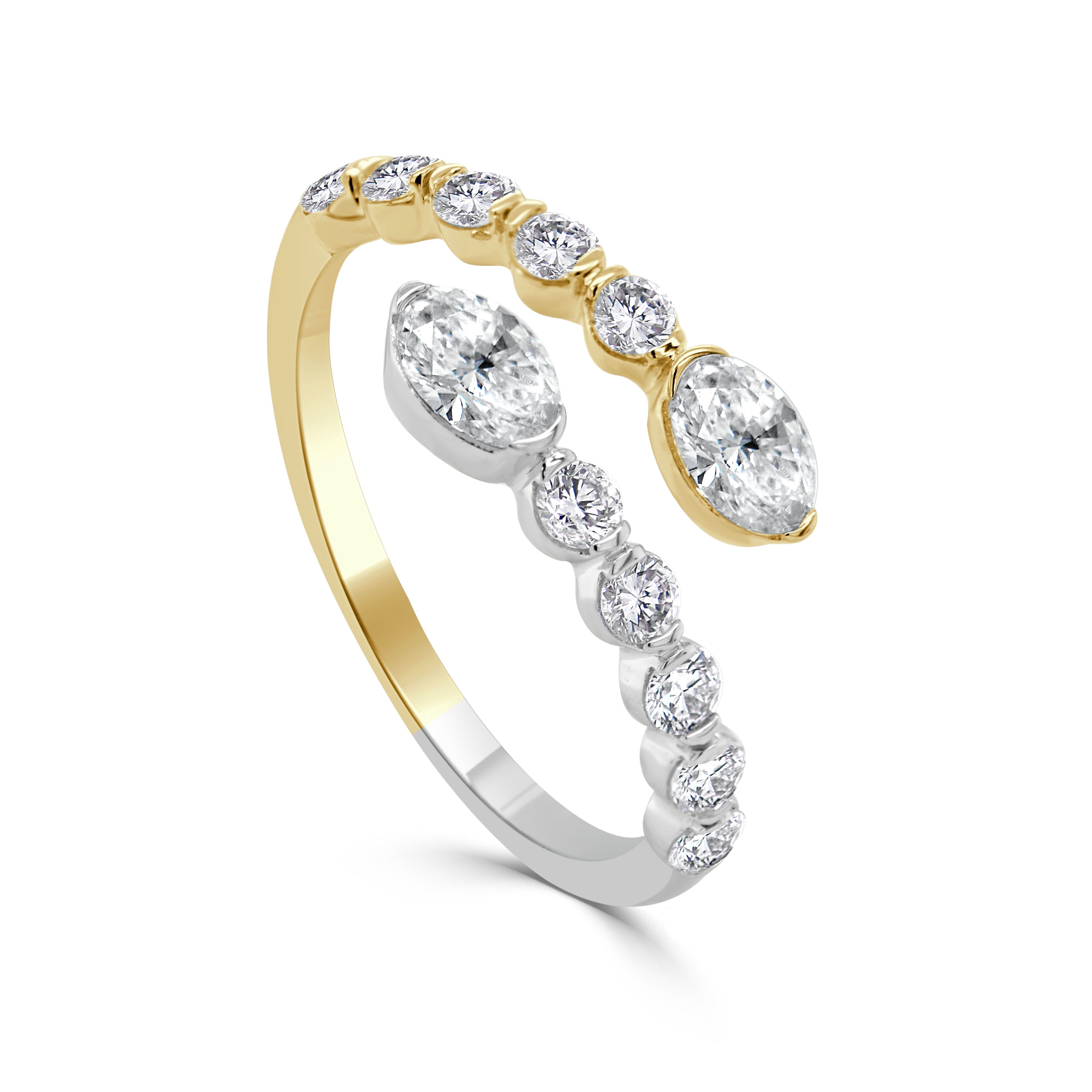 Oval Cut Diamond Bypass Ring